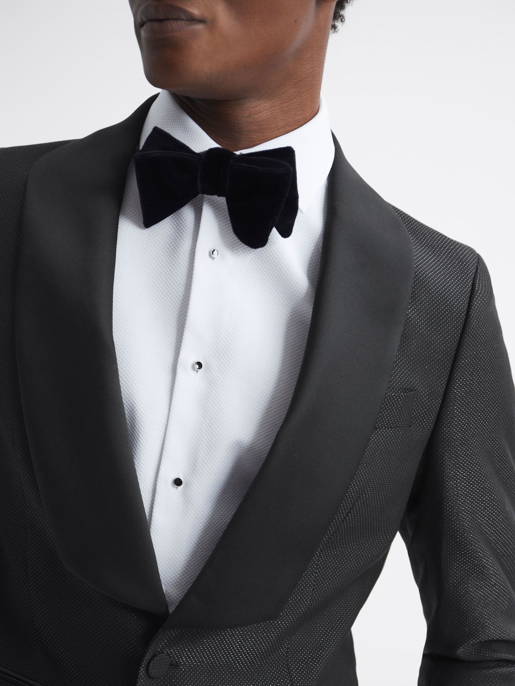 Oscar Jacobson Slim Fit Single Breasted Blazer in Black