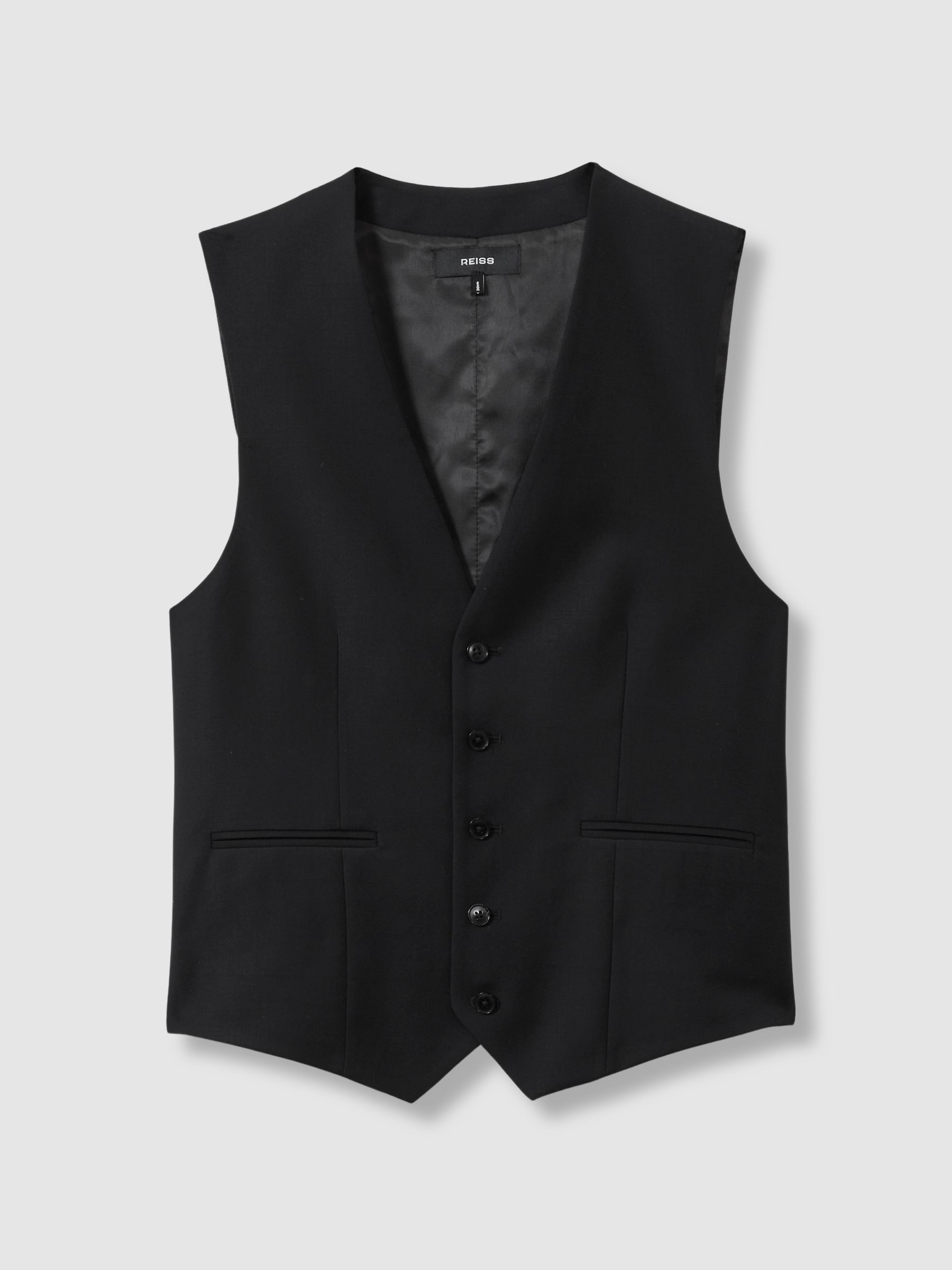 Slim-Fit Wool Suit Waistcoat in Black