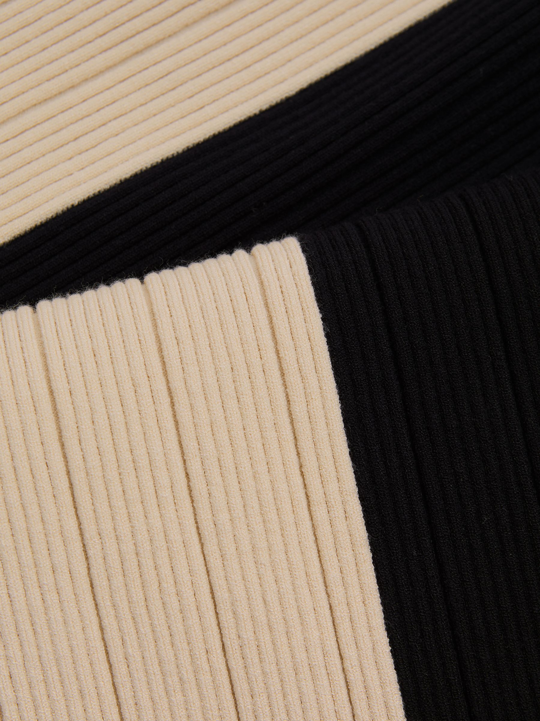 Jess Black/Camel Knitted Colourblock Asymmetric Midi Skirt