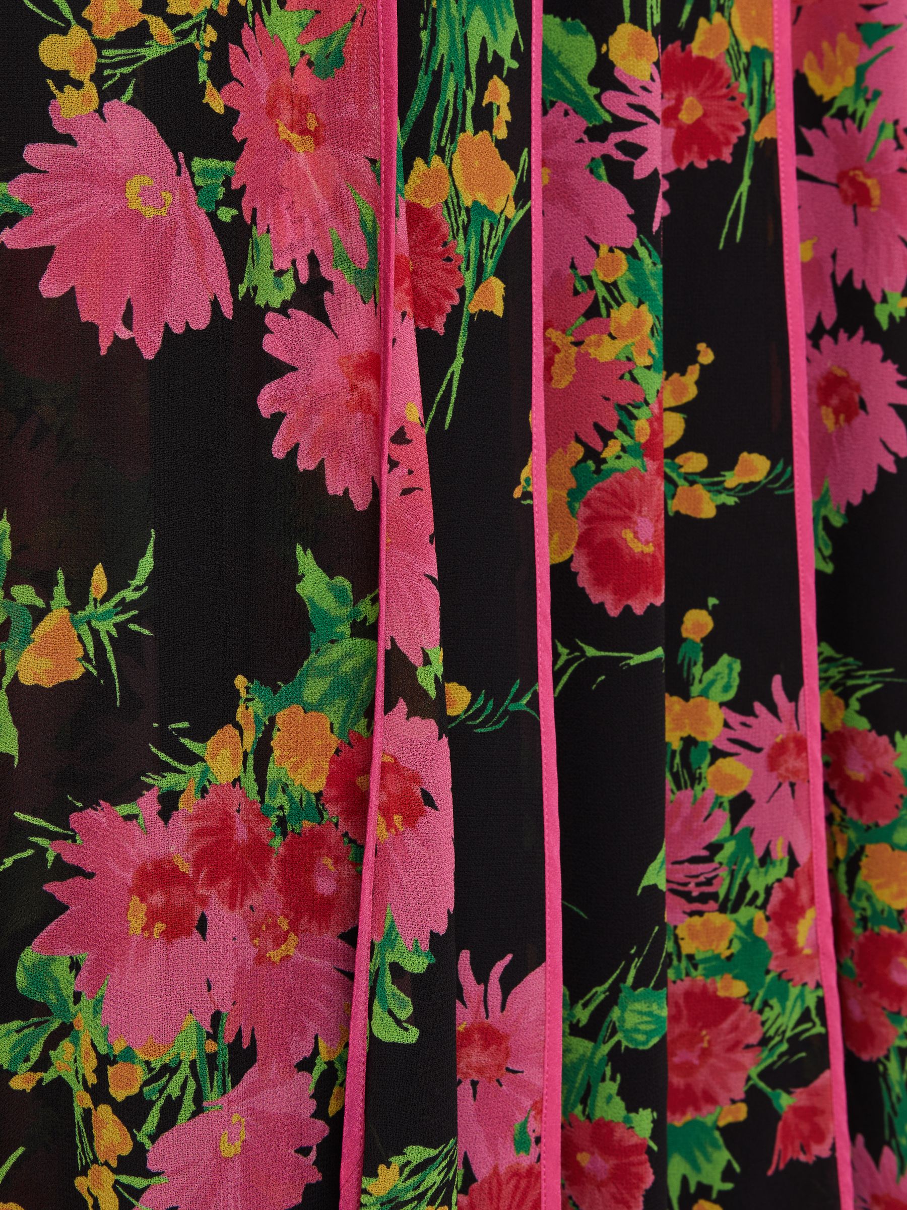 Florere Printed Panel Midi Dress in Pink/Black