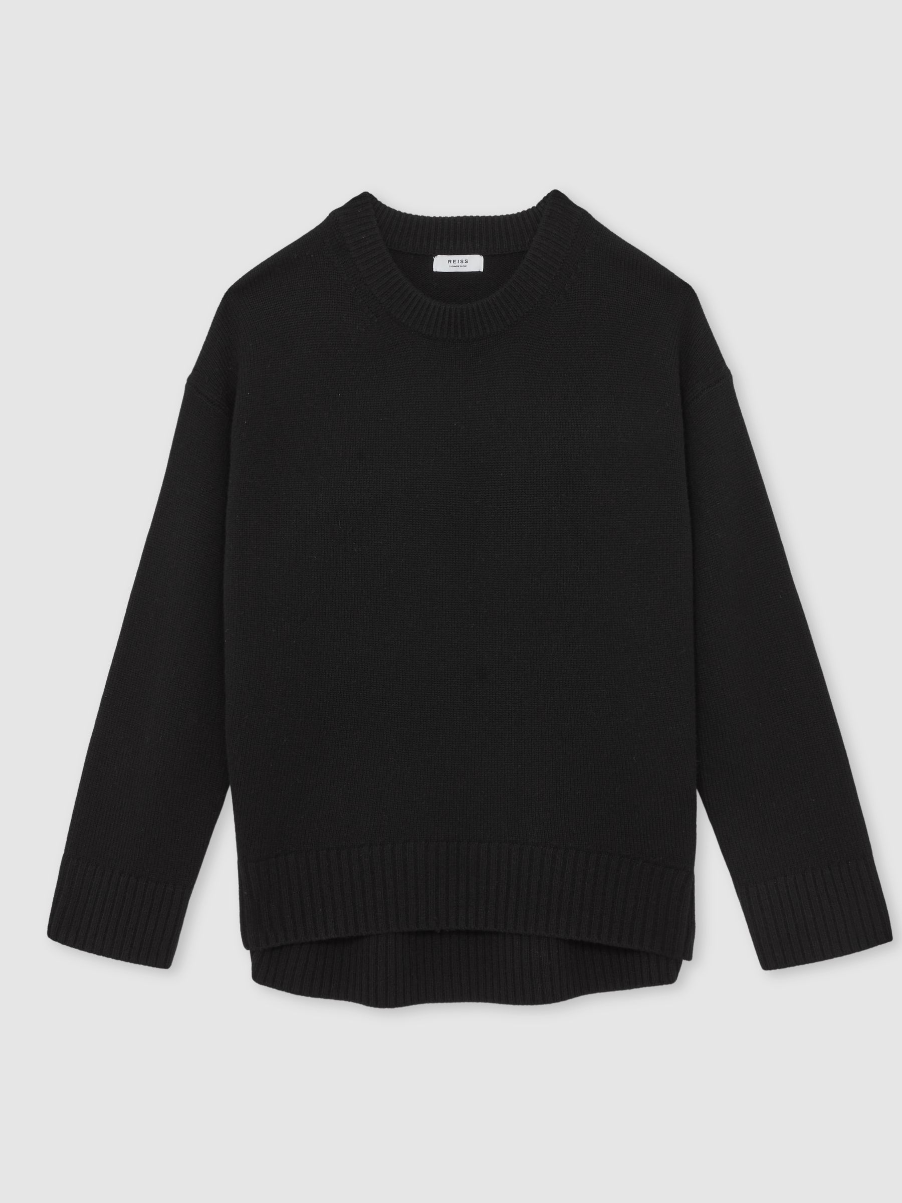Wool-Cashmere Crew-Neck Jumper in Black