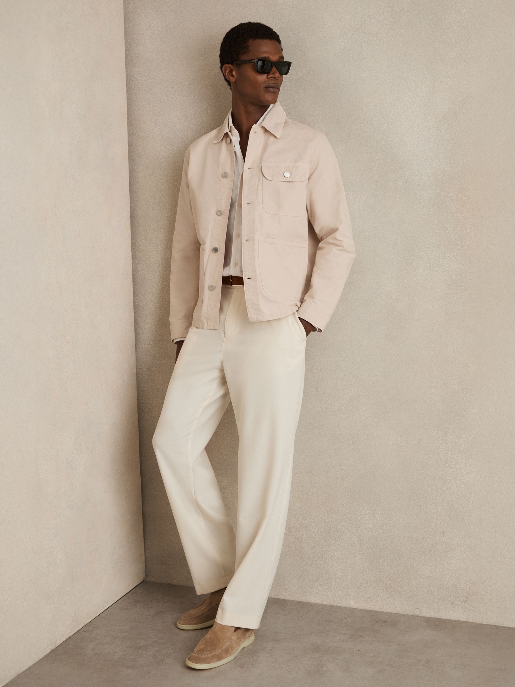 Cotton Worker Jacket in Stone