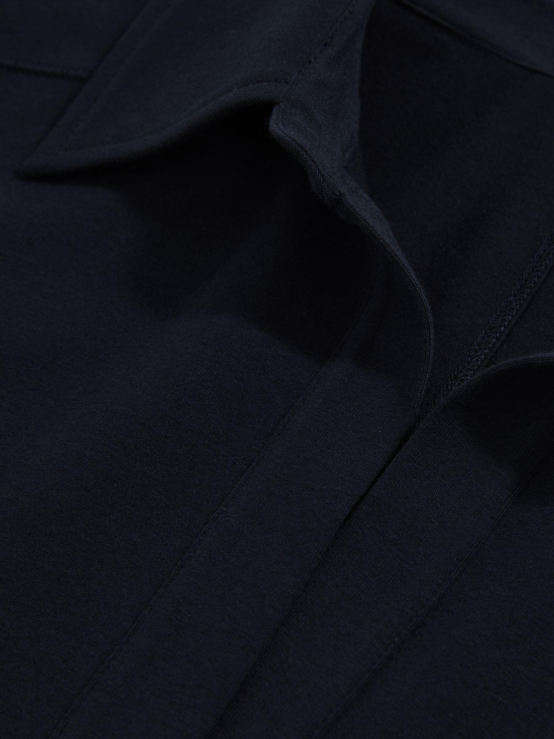 Stretch-Cotton Open-Collar Shirt in Navy