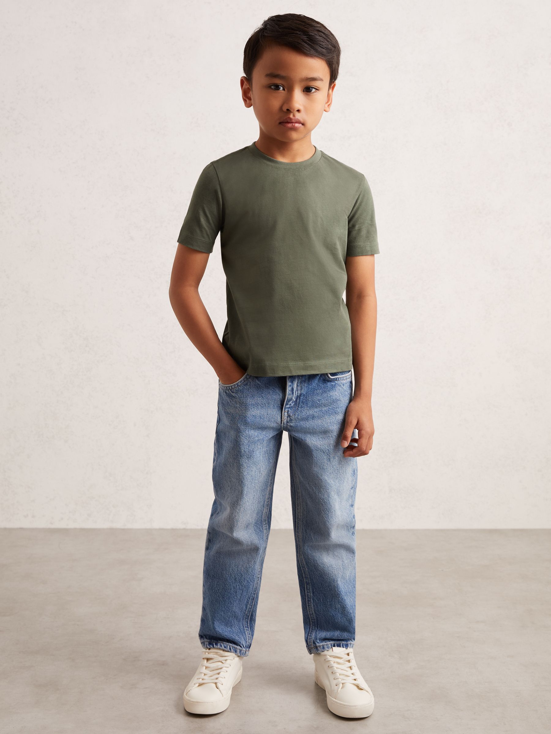 3-9 yrs Crew Neck T-Shirt in Dark Sage