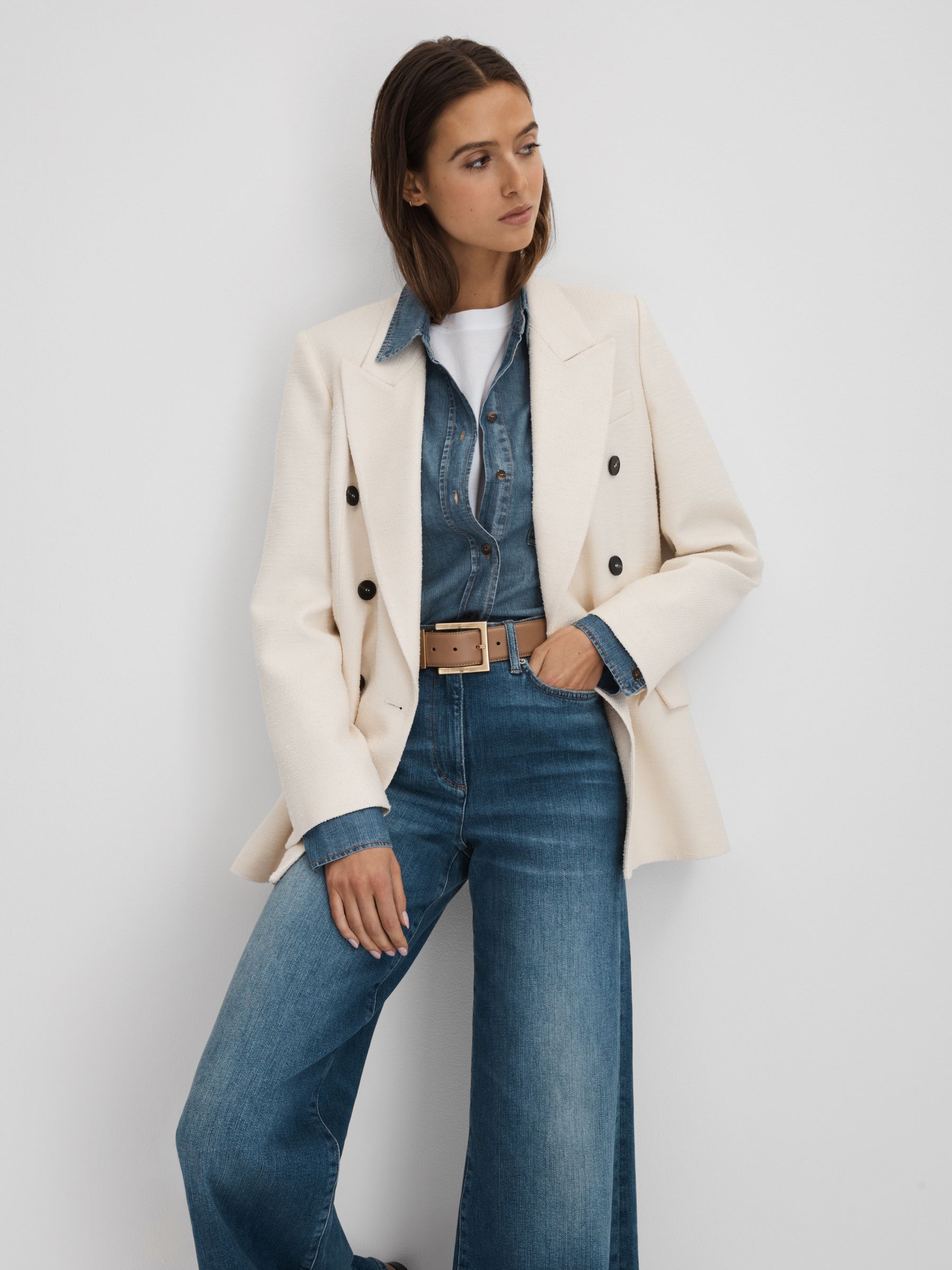 Denim Button-Through Shirt in Blue