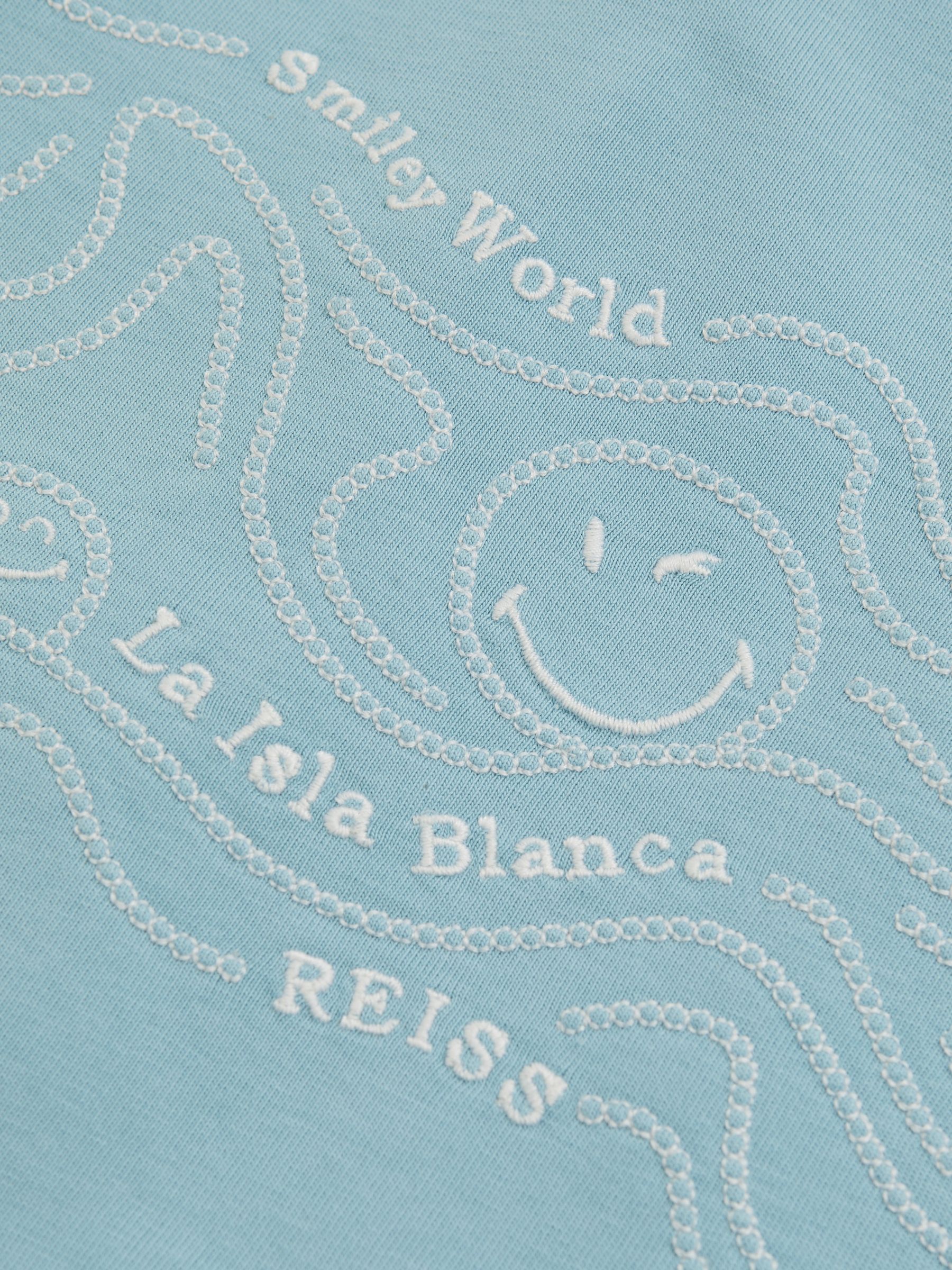 9-13 yrs SmileyWorld | Reiss Embroidered Shirt in Sky Blue