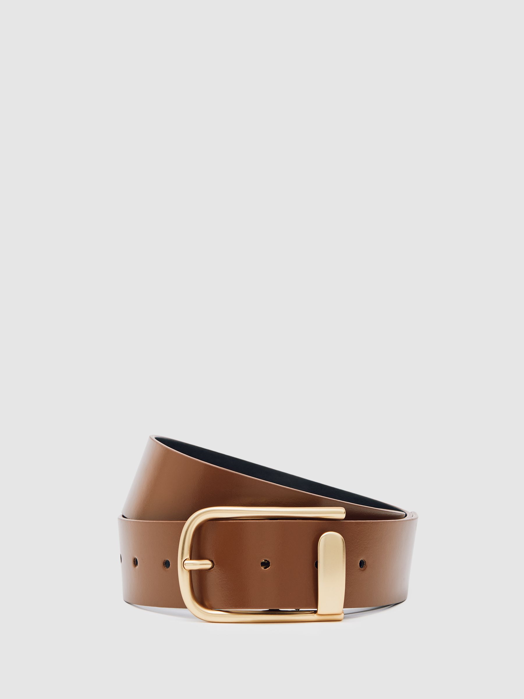 Leather Half-Keeper Belt in Tan