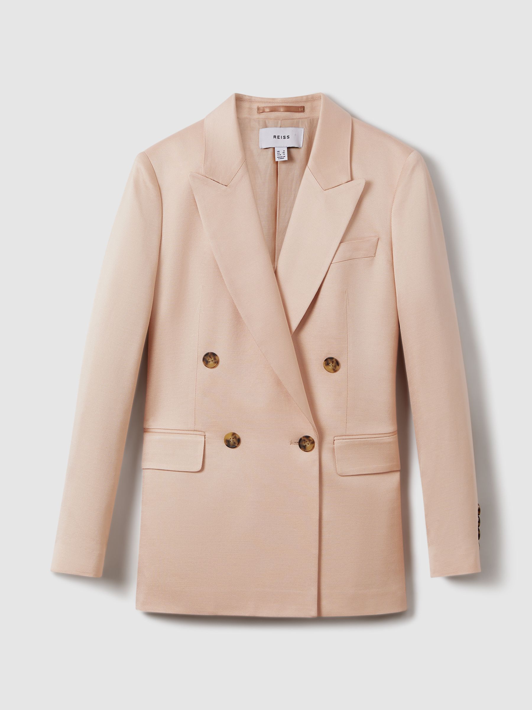 Double Breasted Satin Blazer in Pink