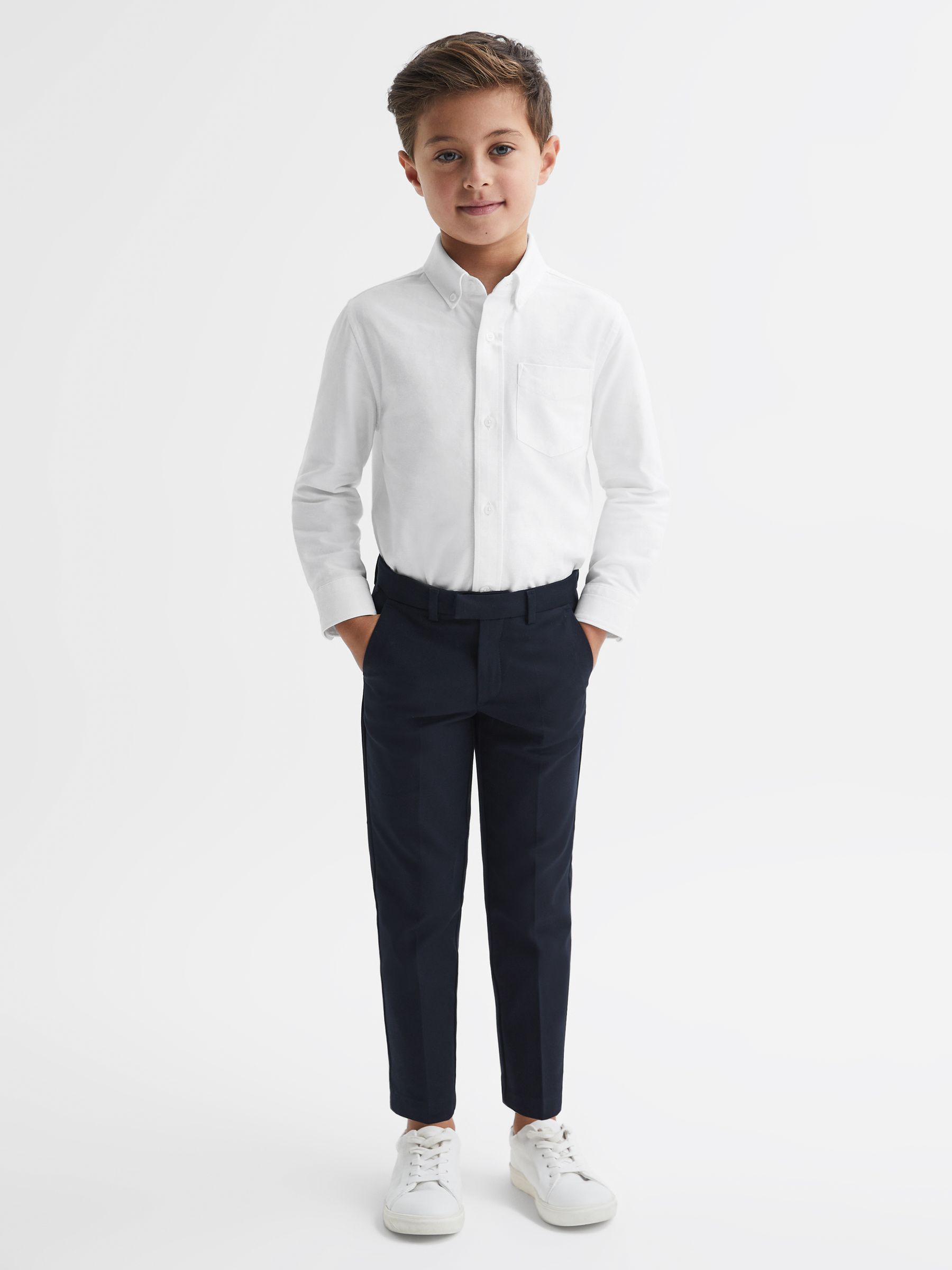 9-14 yrs Button Down Oxford Shirt in White