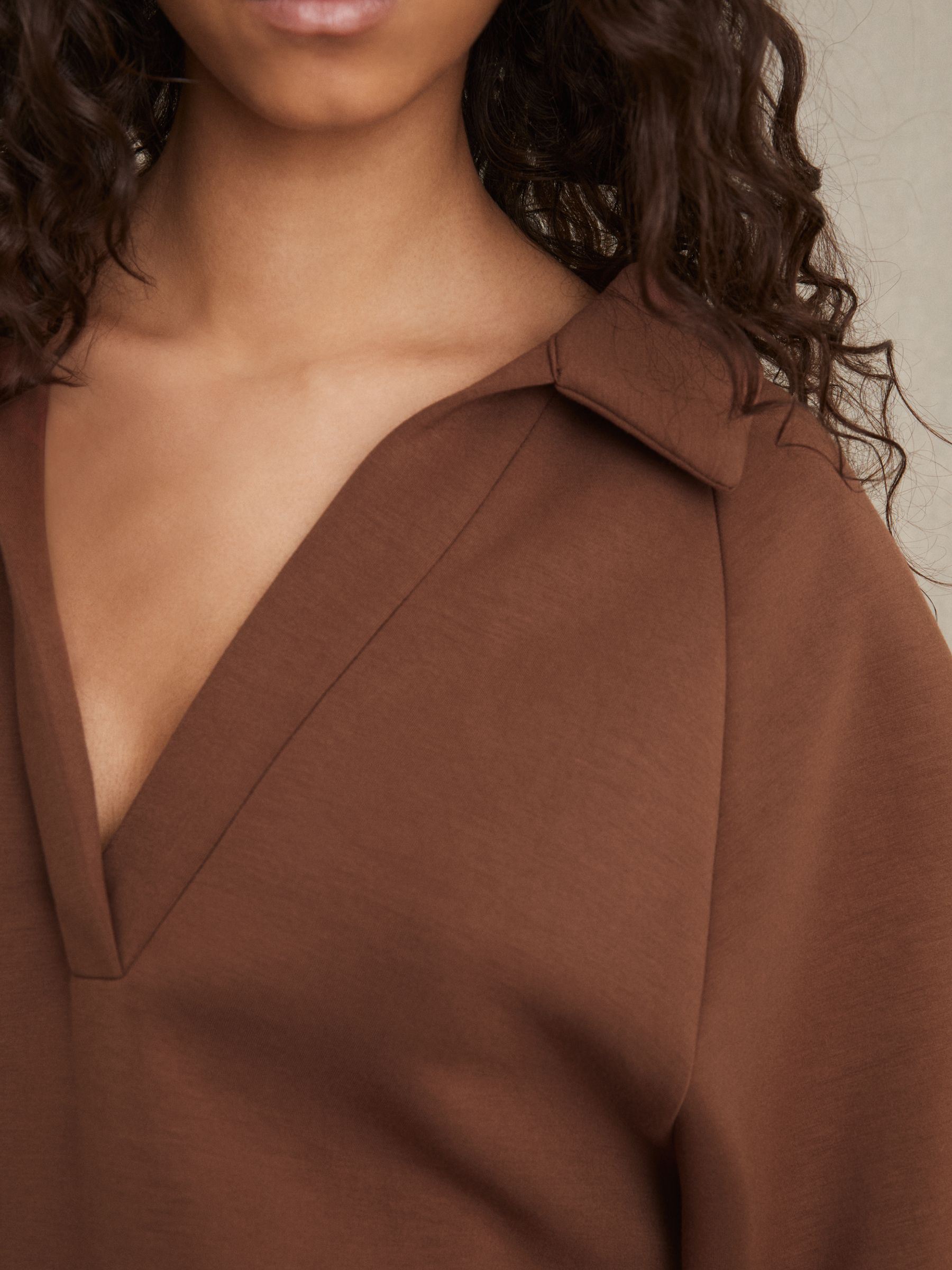 Modal-Blend Jersey Sweatshirt in Toffee Brown