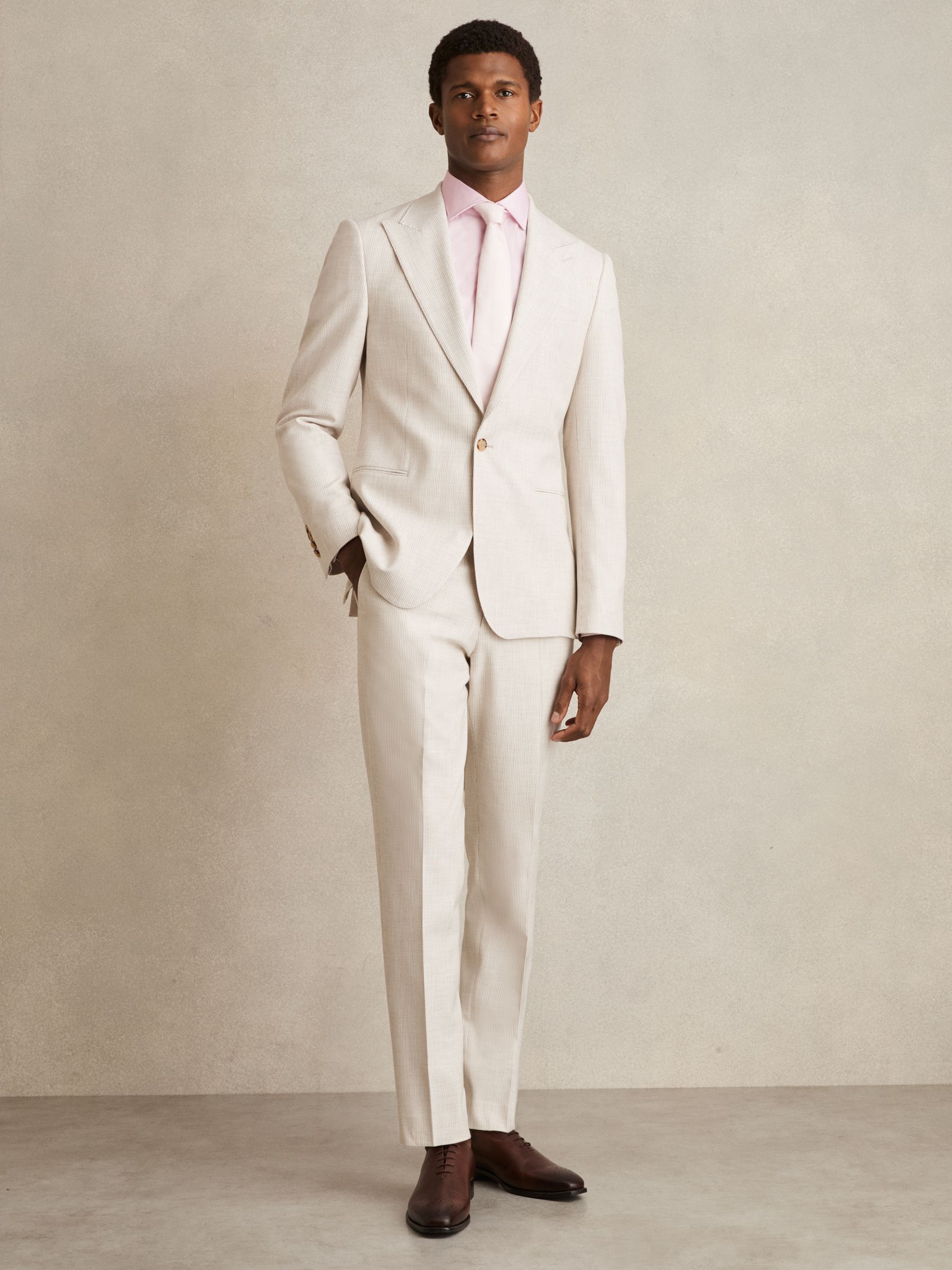 Slim Fit Cotton Sateen Shirt in Pink