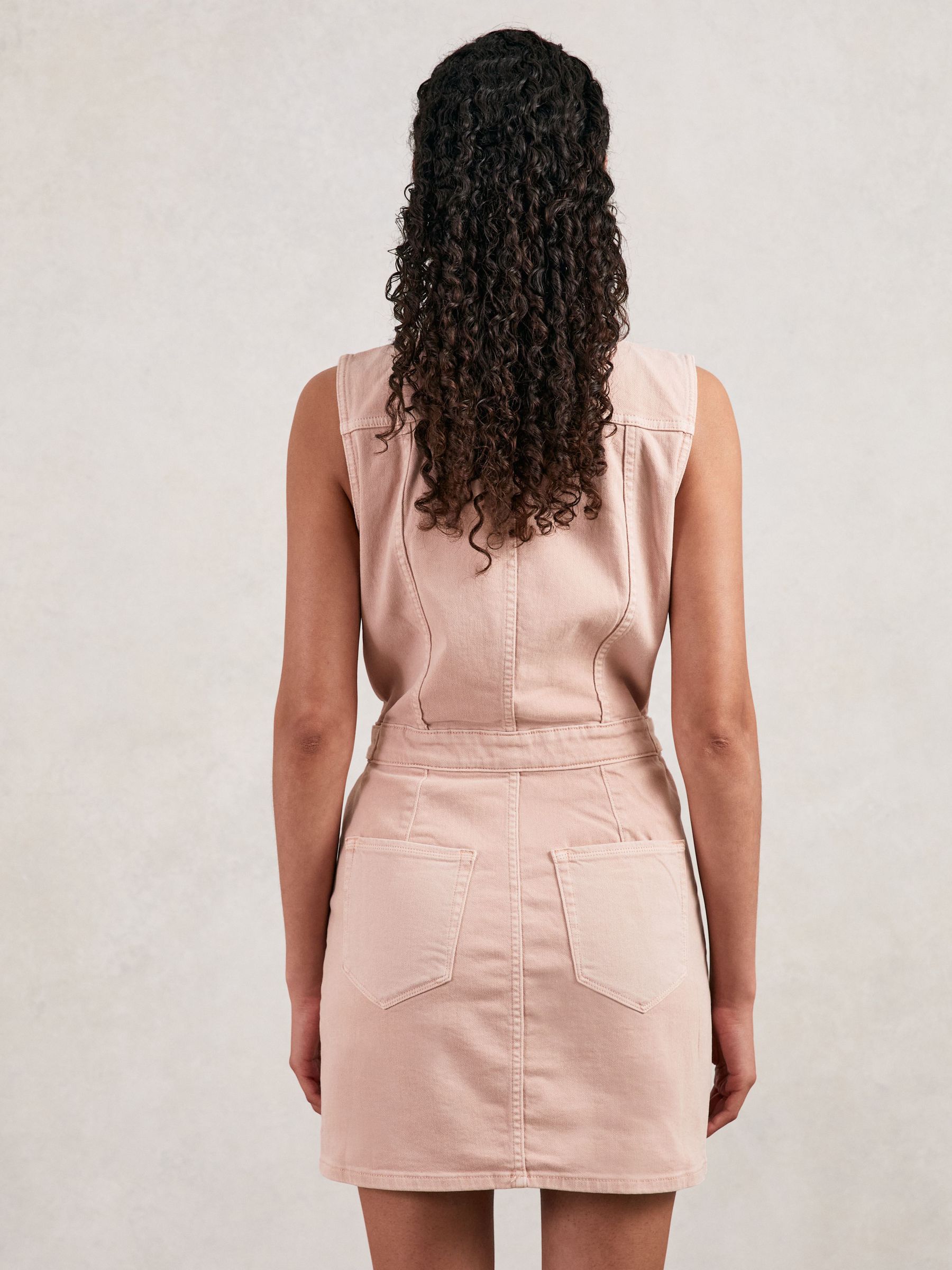 Good American Denim Zipped Mini Dress in Petal Pink