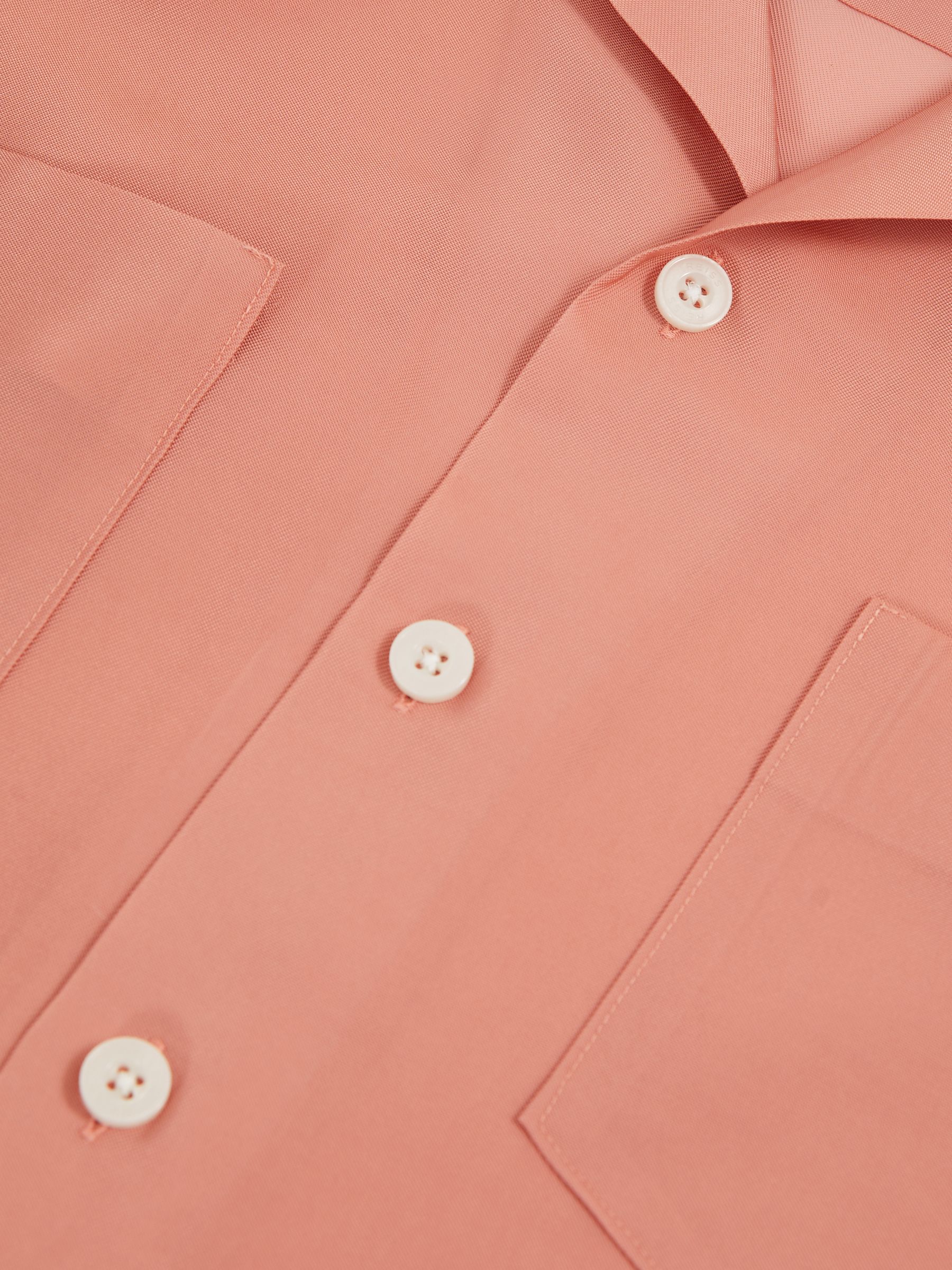 Organza Twin-Pocket Oversize Shirt in Dusty Rose