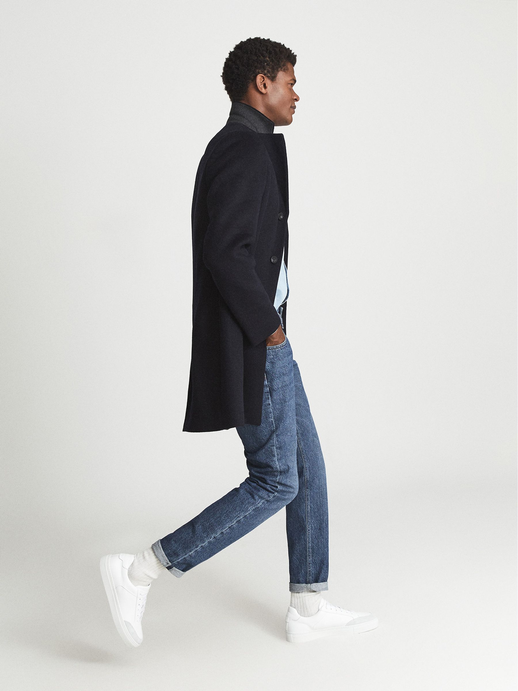 Leather Low Top Trainers in White