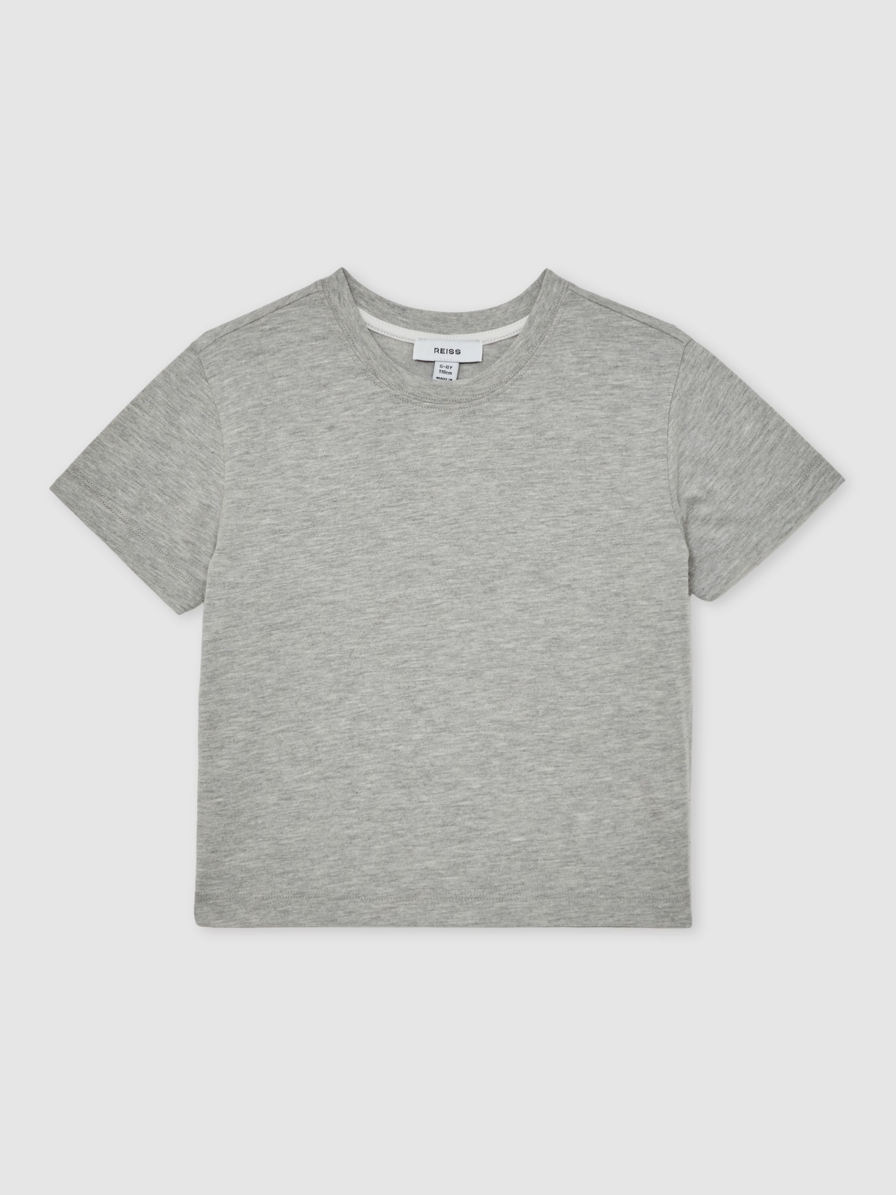 3-9 yrs Cotton-Blend Crew-Neck T-Shirt in Grey Marl
