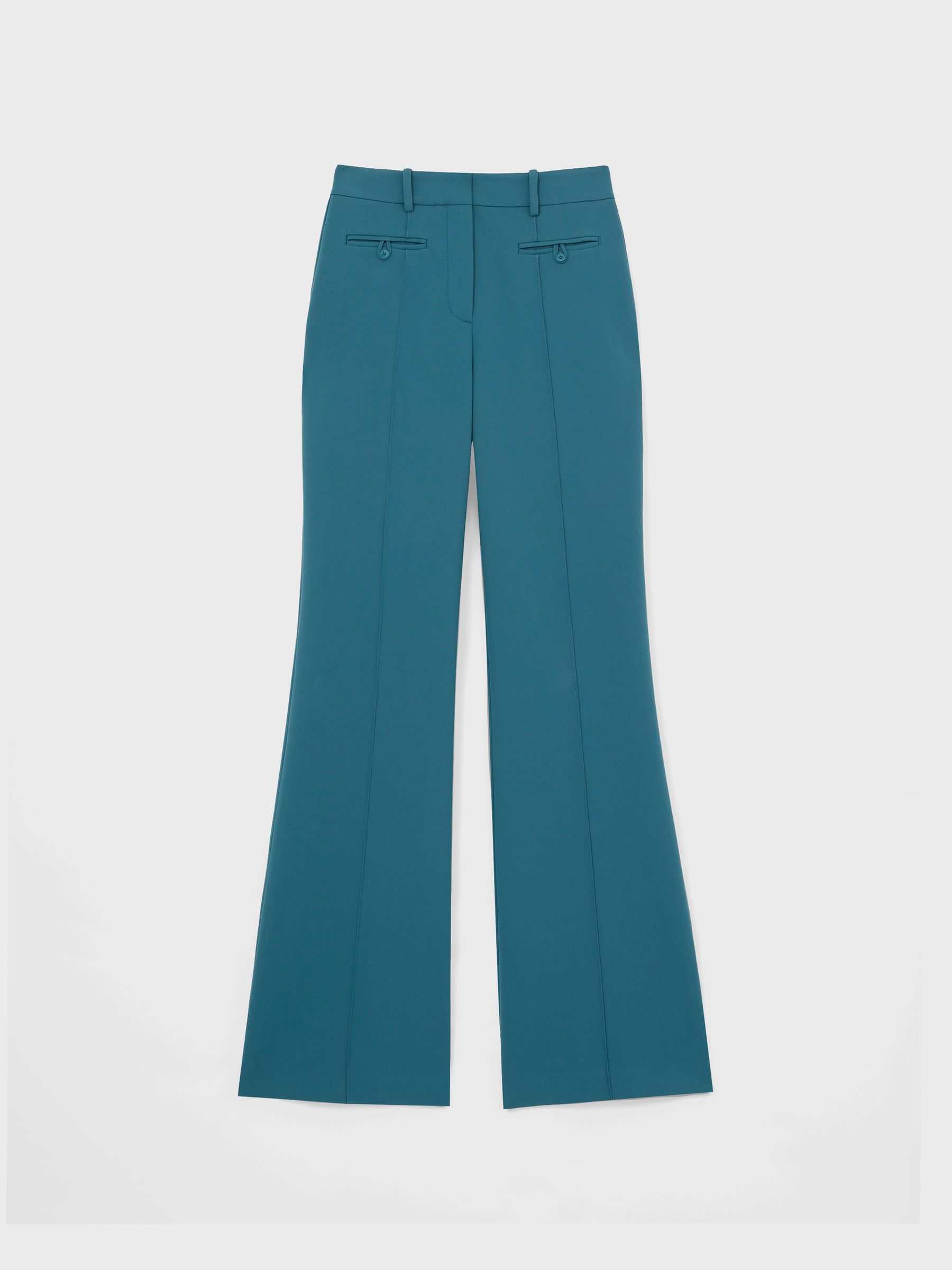Petite Welt Pocket Flared Trousers in Teal