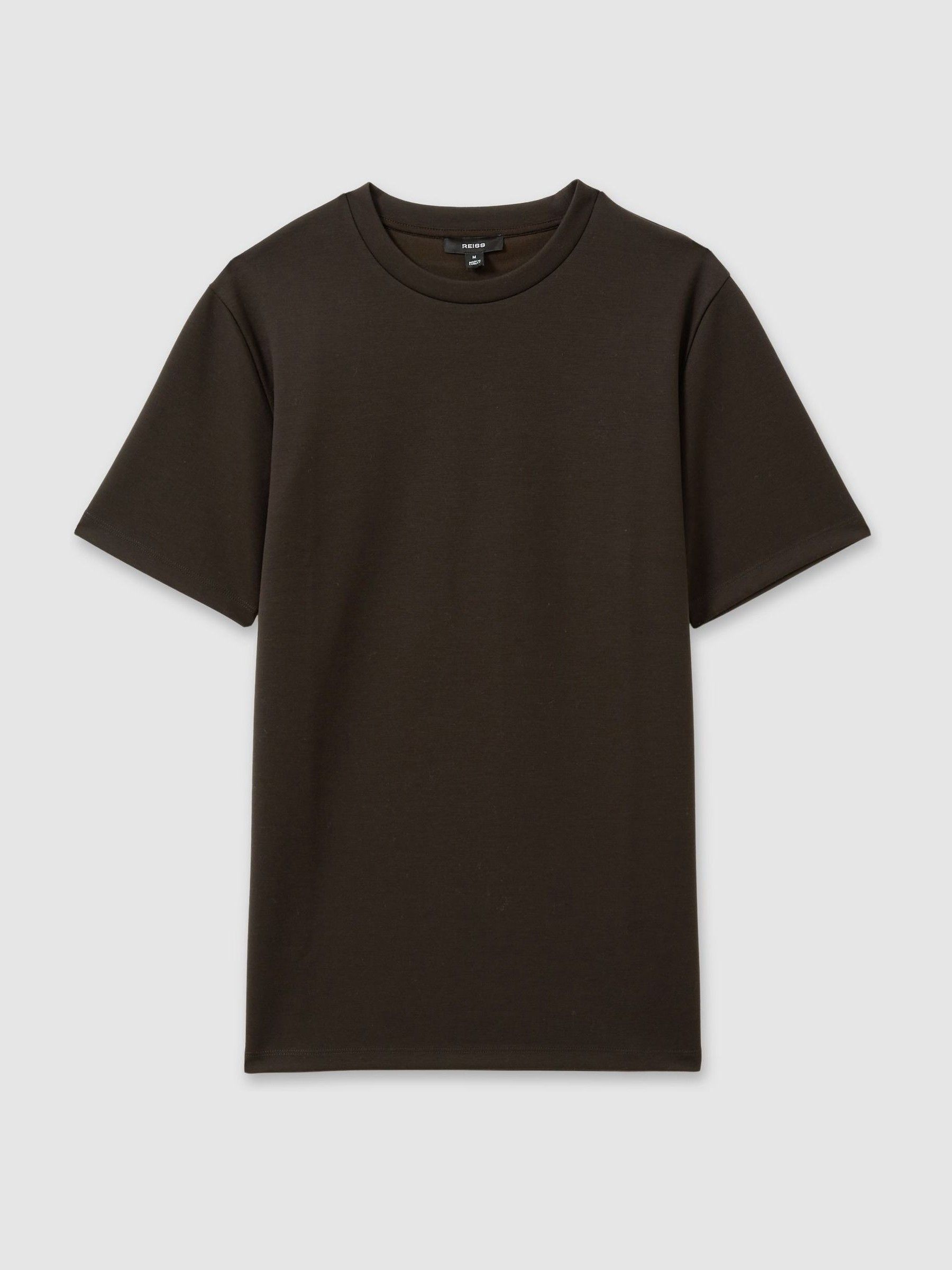 Interlock Jersey Crew Neck T-Shirt in Chocolate Brown