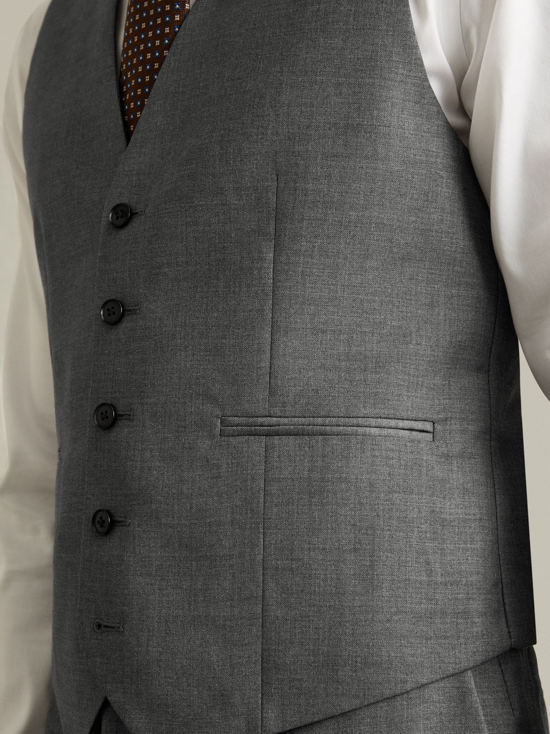 Slim-Fit Wool Suit Waistcoat in Grey