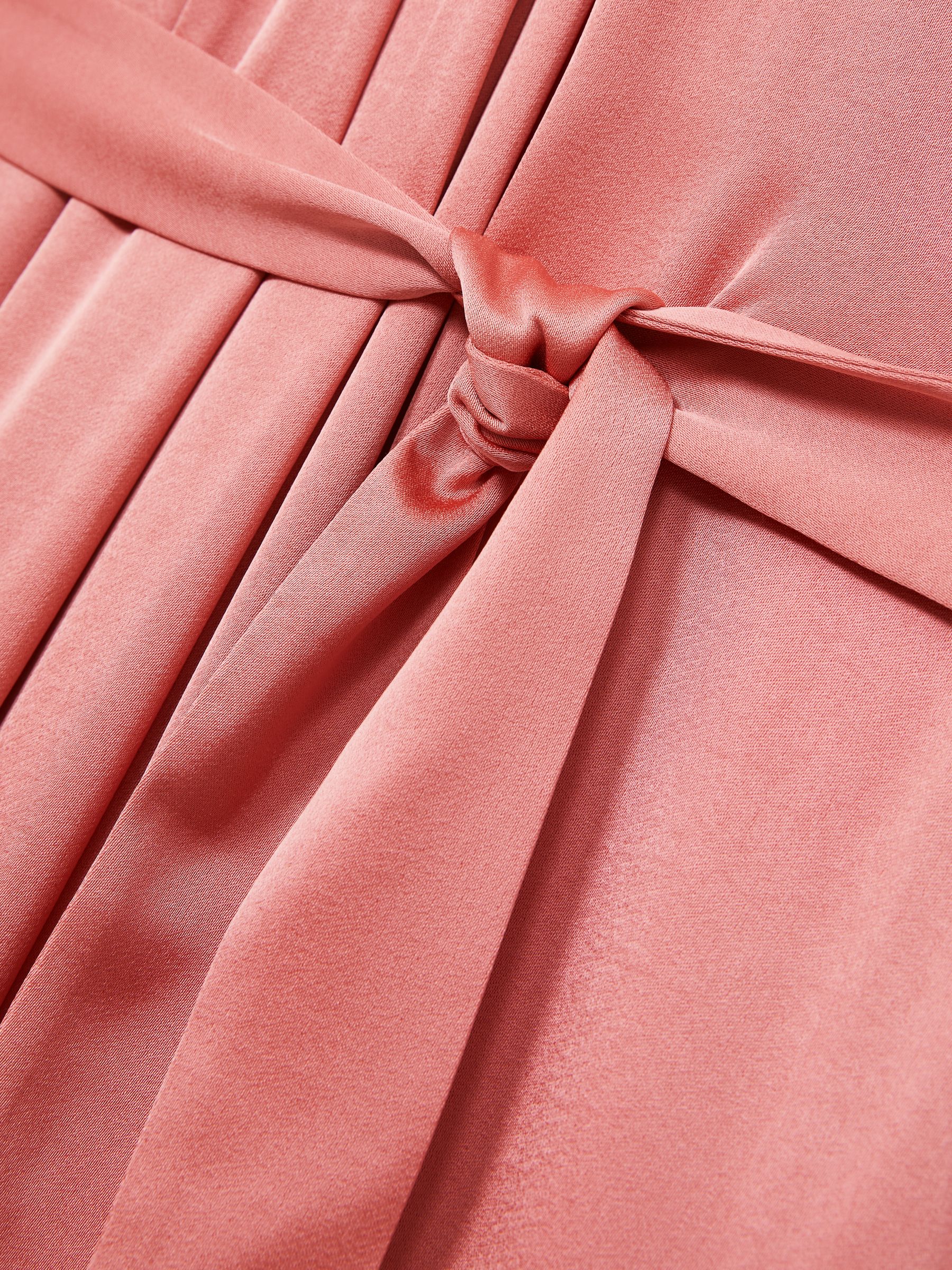 Petite Satin Wide-Leg Draped Jumpsuit in Pink