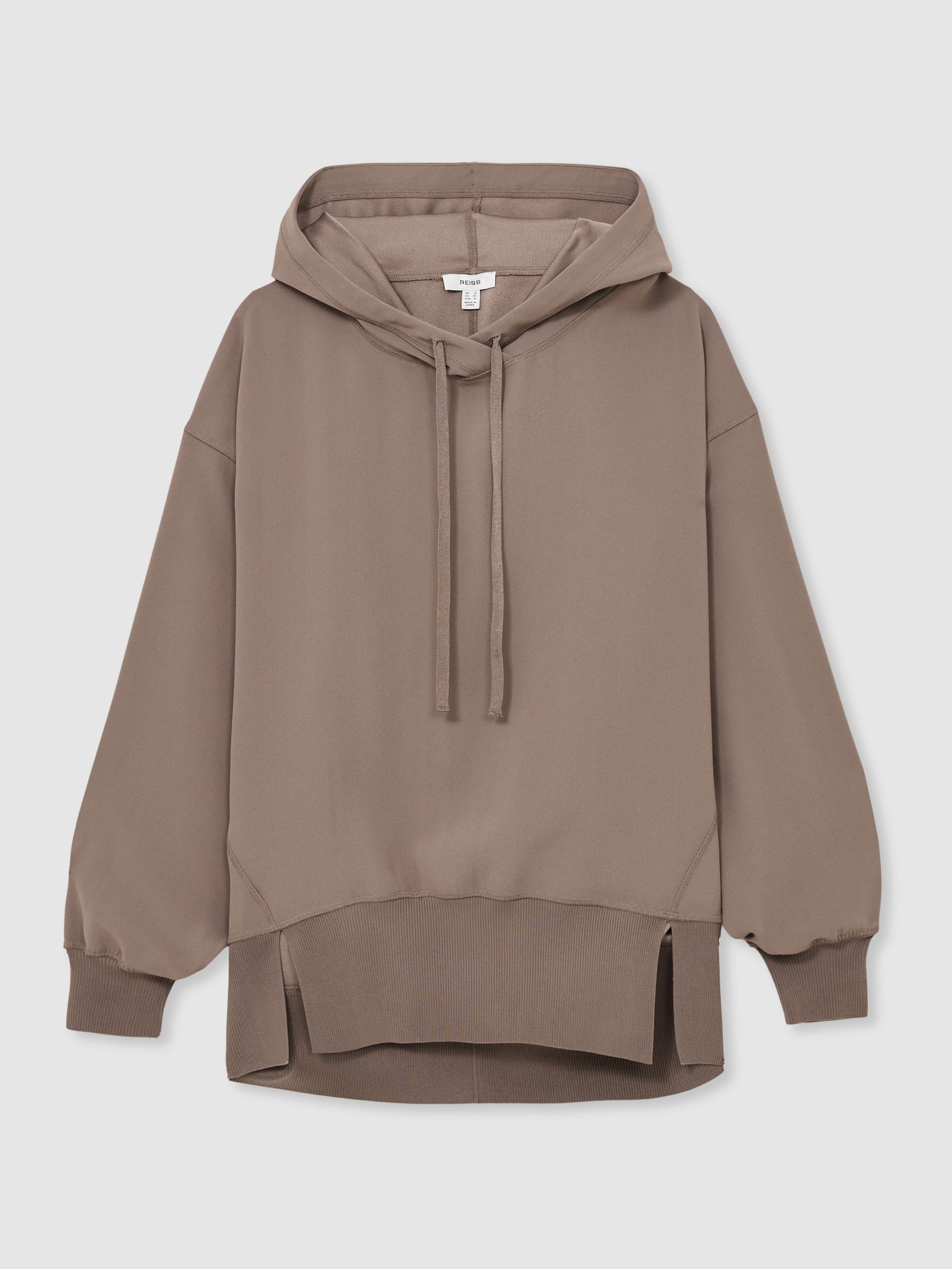 Woven Hooded Top in Mink