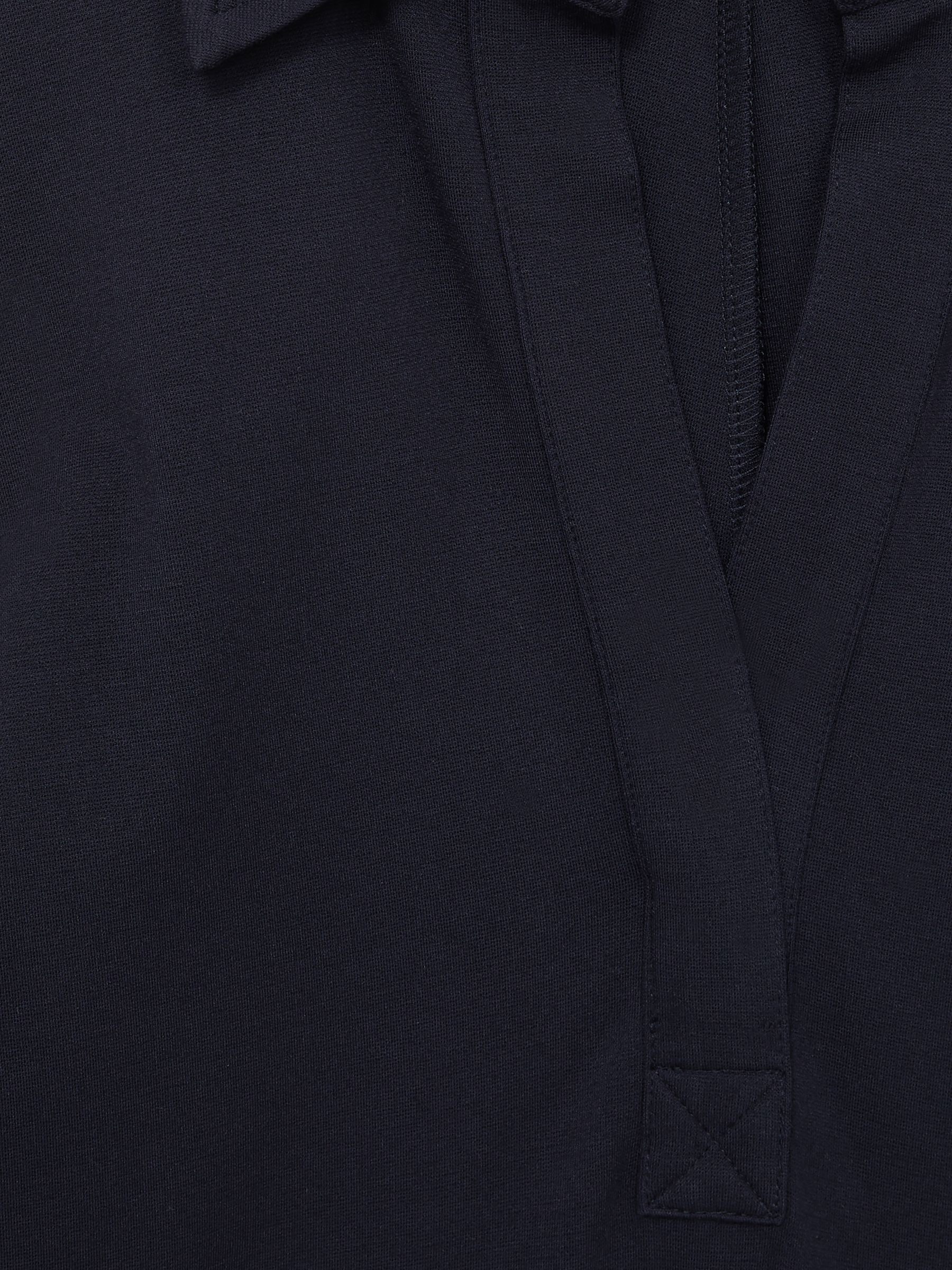 Jersey Open-Collar Bodycon Dress in Navy