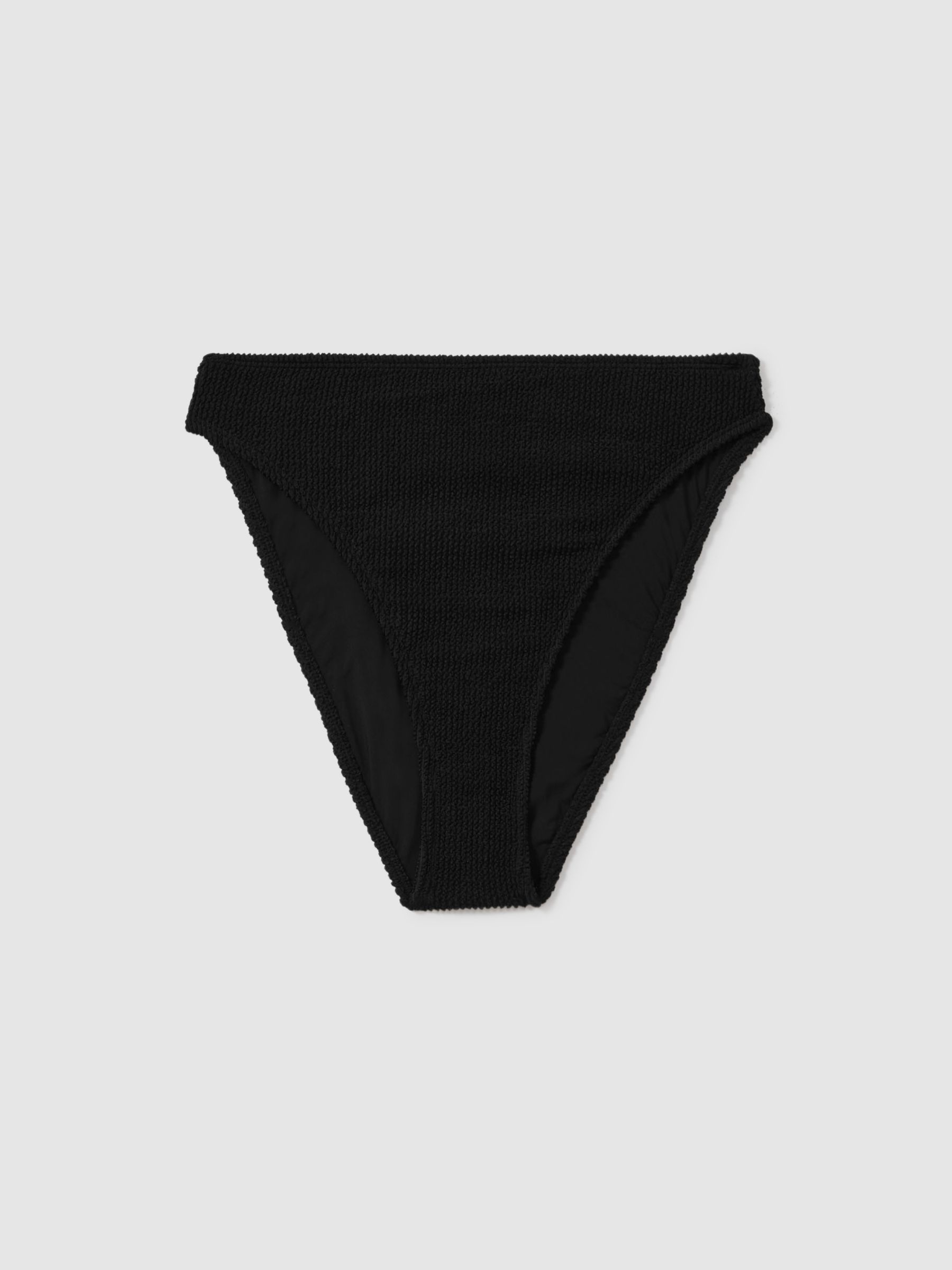 Good American Always Fits Textured Scoop Neck Bikini Top in Black