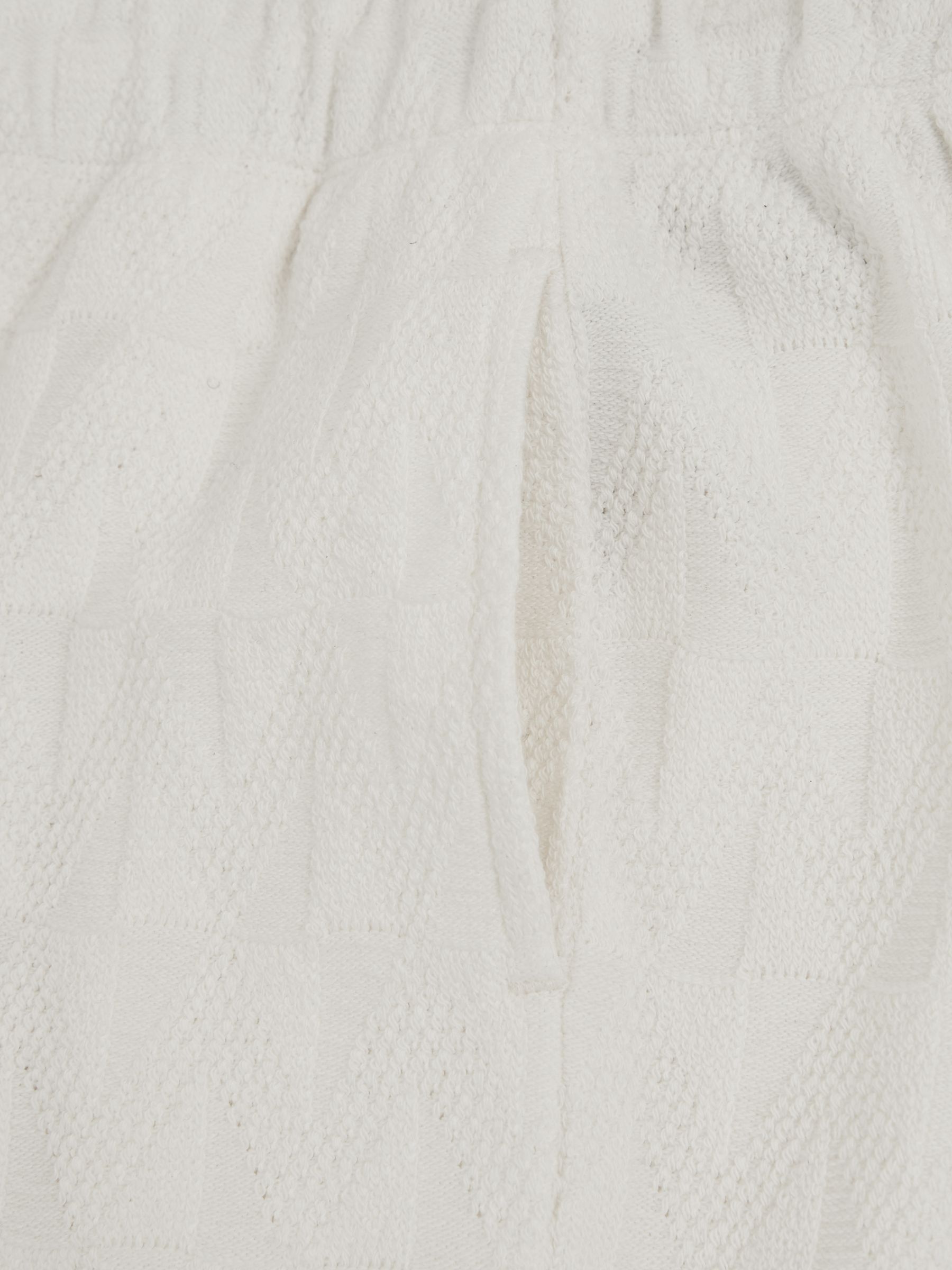 9-13 yrs Stretch-Cotton Textured Shorts in Off White
