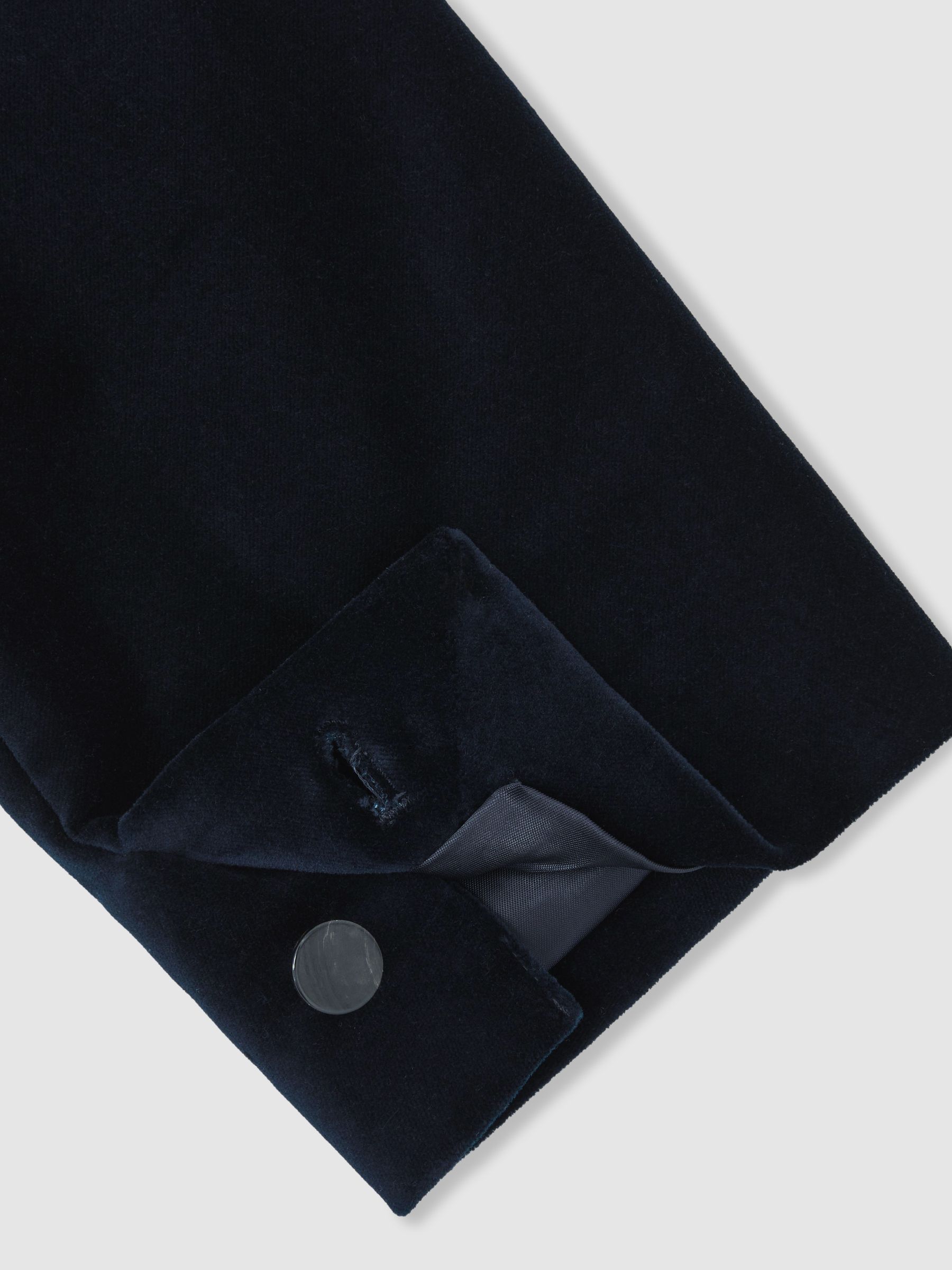 Double-Breasted Velvet Blazer Regular-Fit in Navy