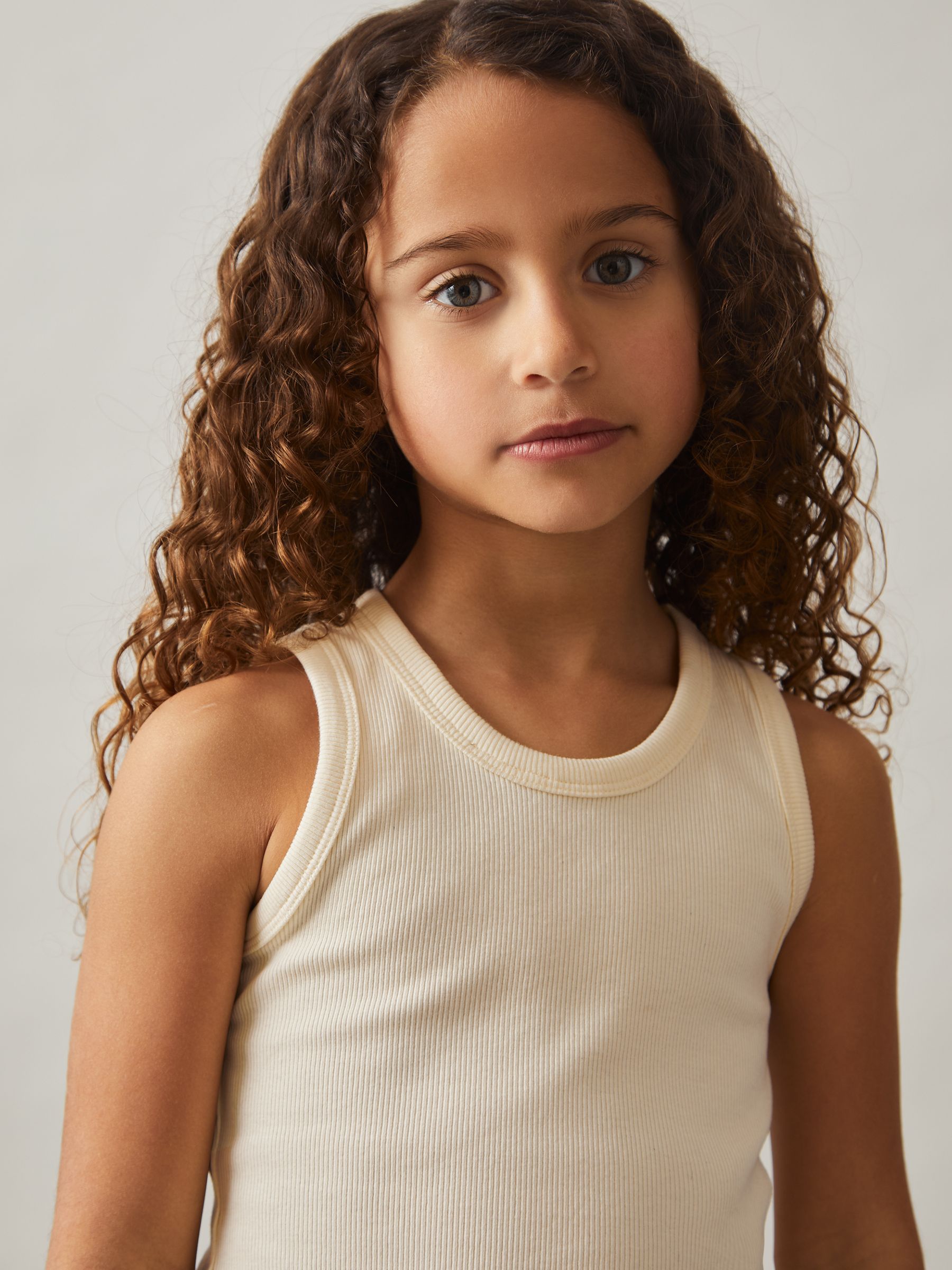 13-14 yrs Cotton Blend Ribbed Vest in Lemon