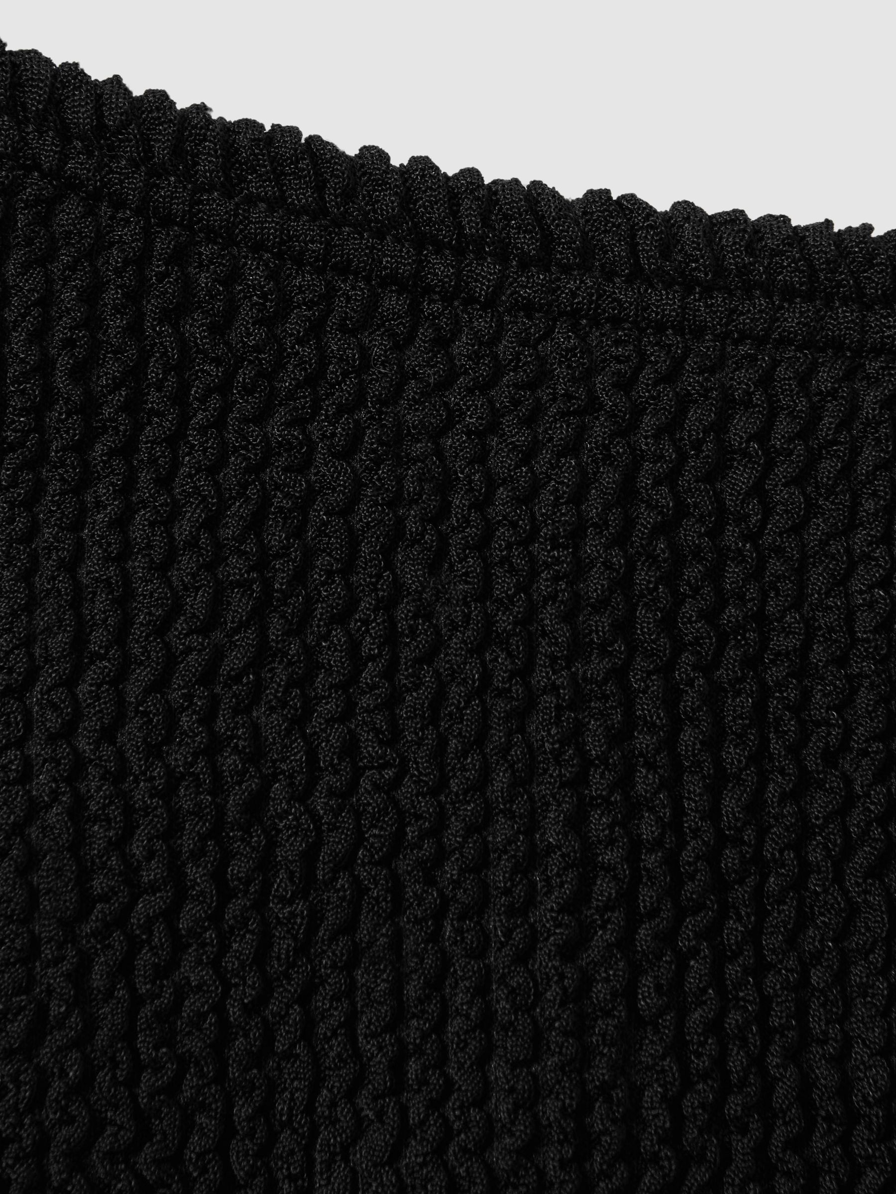 Always Fits Textured High Rise Bikini Bottoms in Black