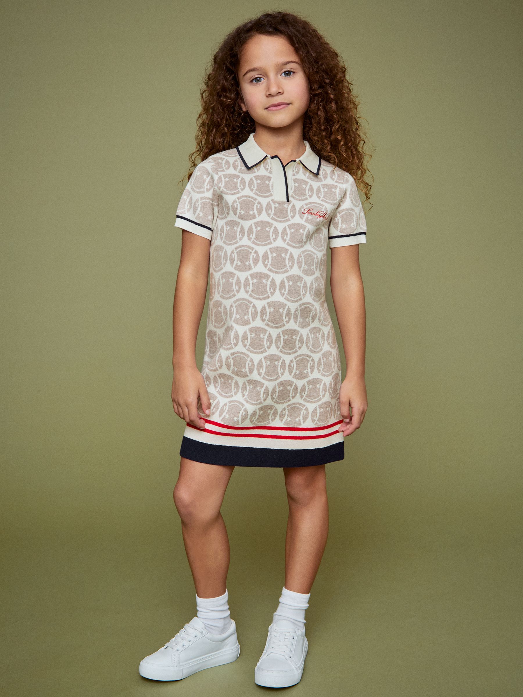 9-13 yrs SmileyWorld | Reiss Knitted Polo Dress in Off White
