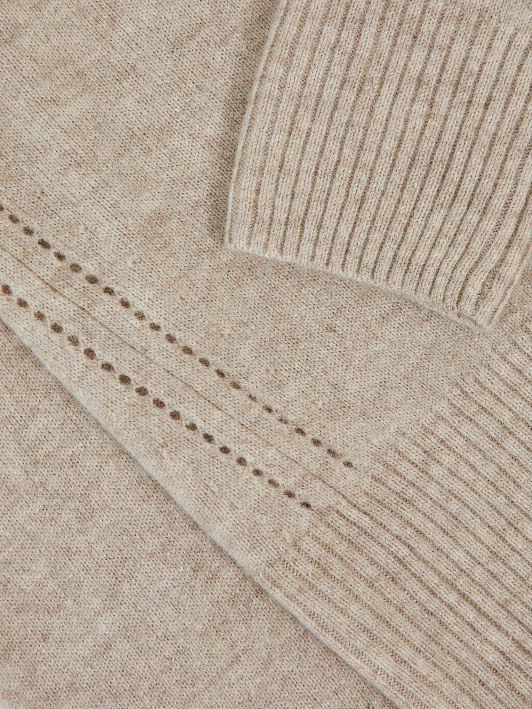 3-9 yrs Wool-Blend Open-Stitch Jumper with Cashmere in Oatmeal