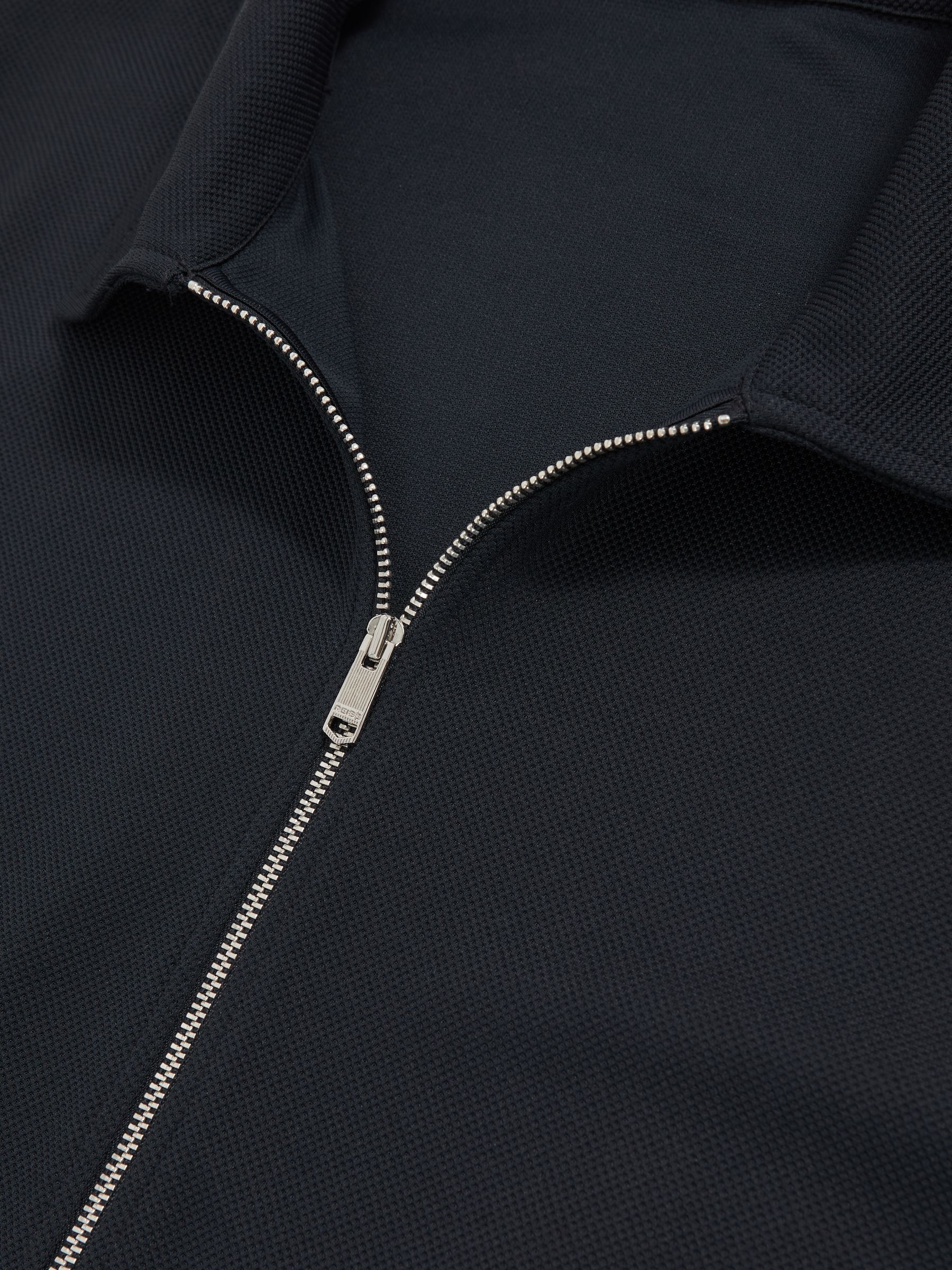 Textured Zip Through Overshirt in Navy