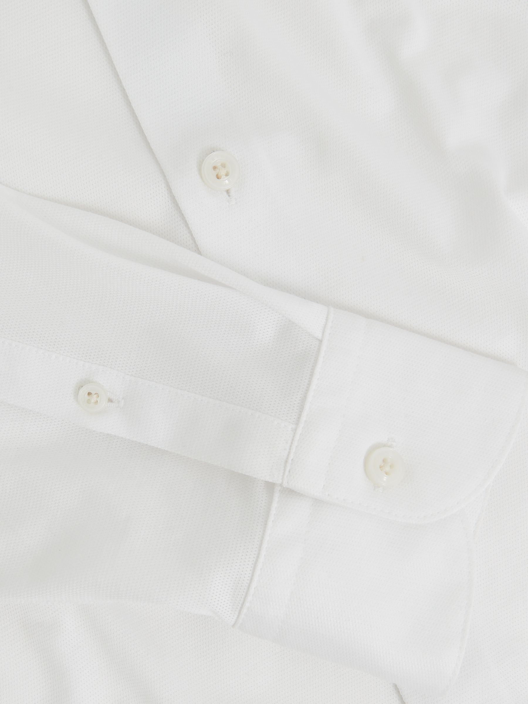 Cotton-Blend Jersey Cutaway-Collar Shirt in White