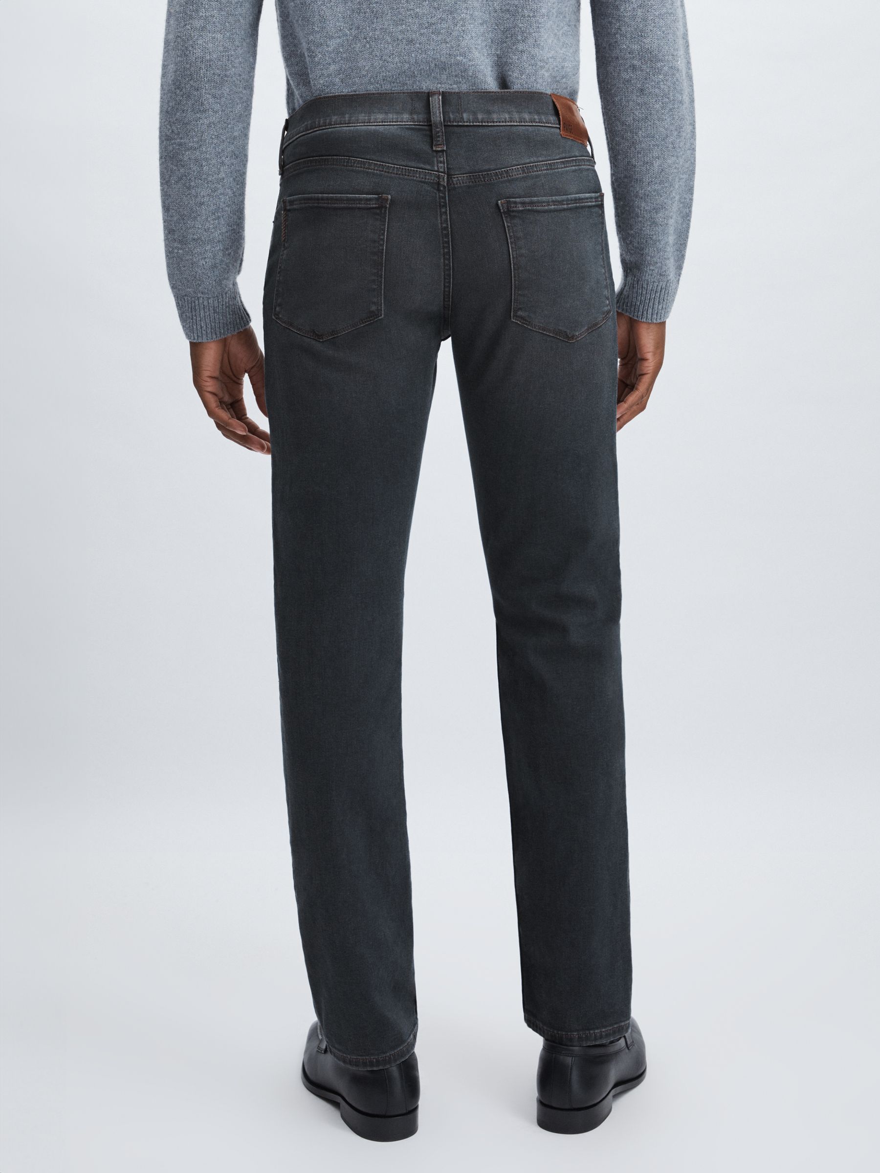 Paige Slim Leg Stretch Jeans in Grey/Navy