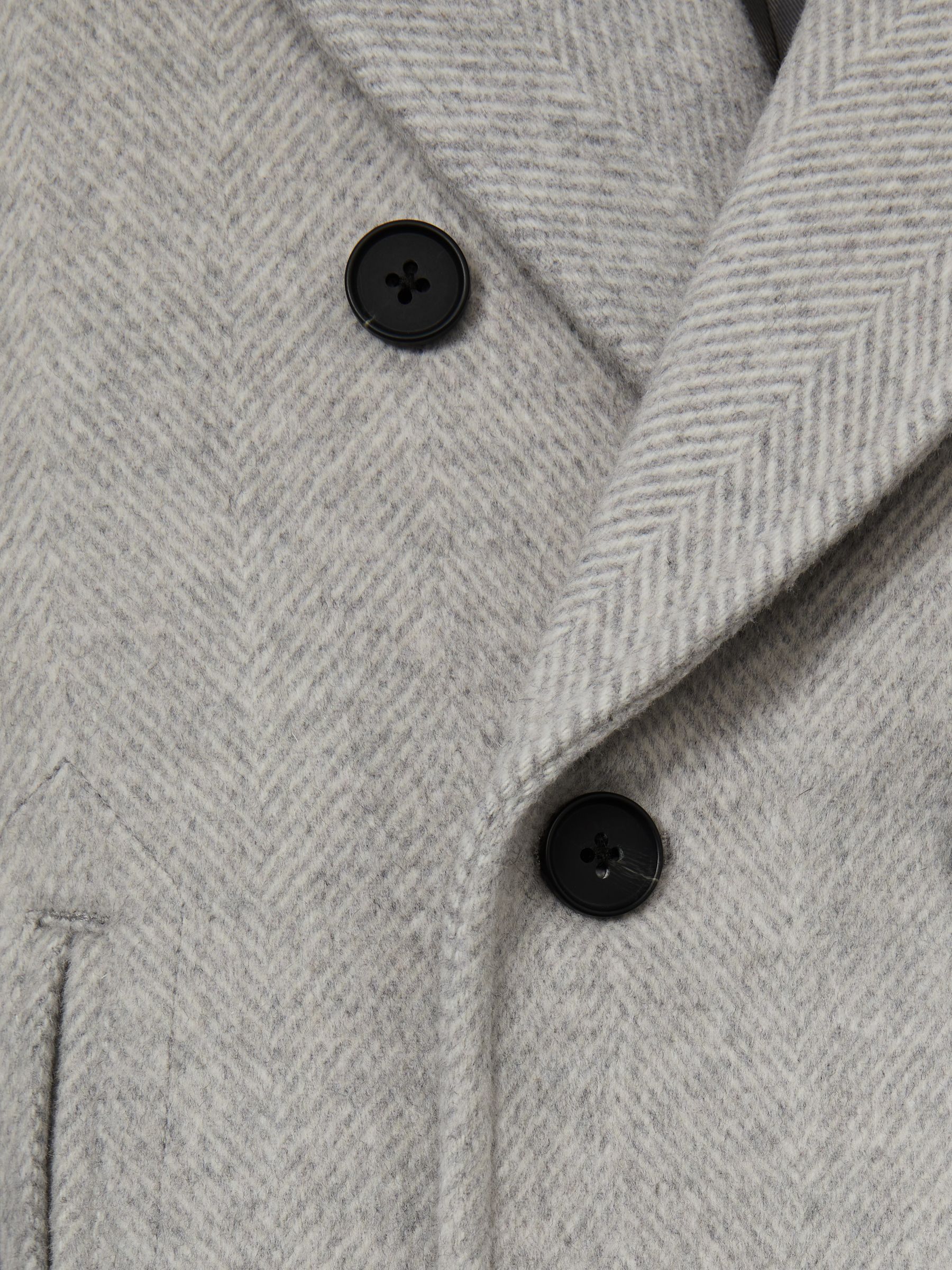 3-9 yrs Wool Blend Twill Double Breasted Coat in Soft Grey Melange