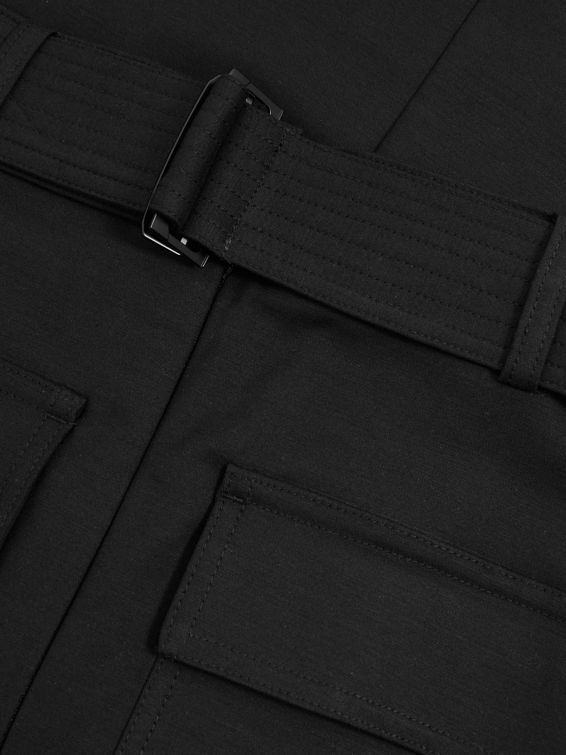 Cargo Pencil Skirt With Cotton in Black