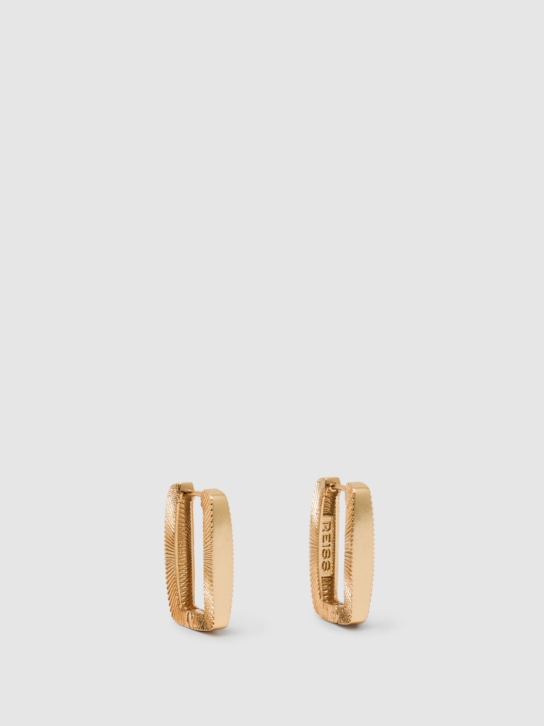 Geometric Hoop Earrings in Gold Tone