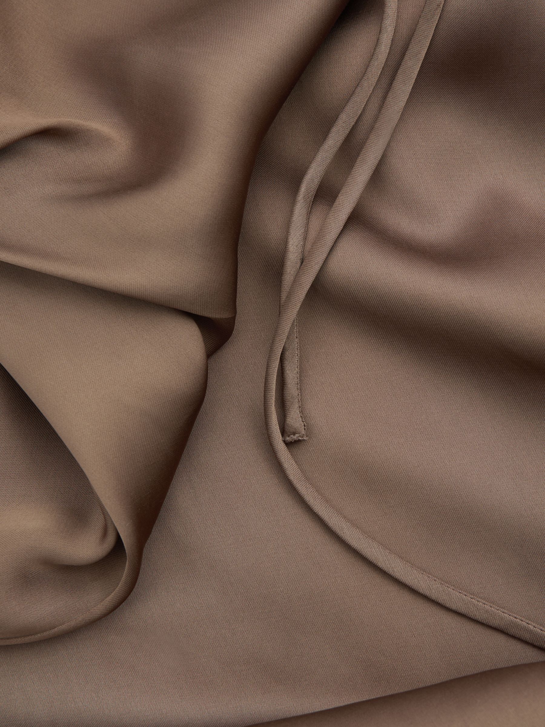 Satin Cowl Neck Maxi Dress in Mink