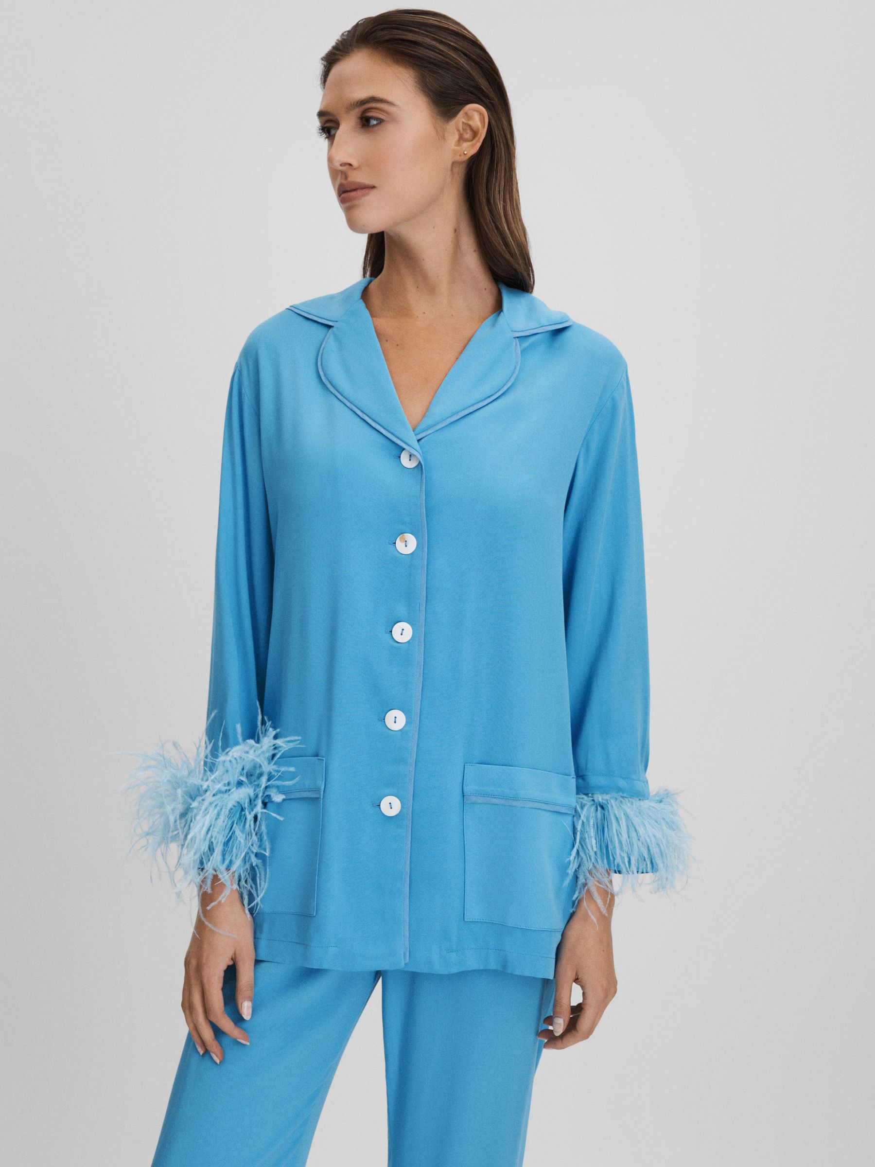 Sleeper Detachable Feather Pyjama Set in Blue