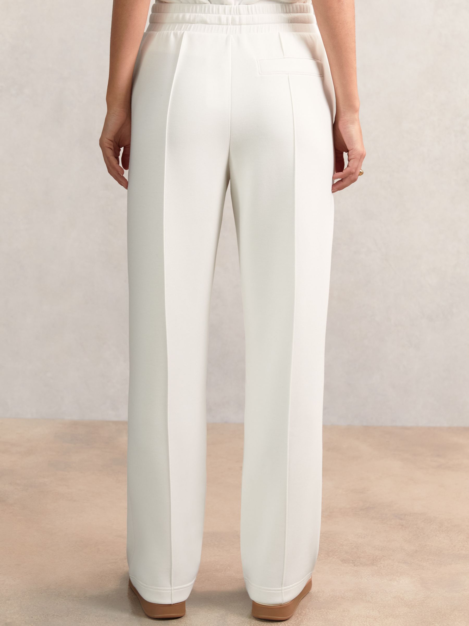 Modal-Blend Interlock Wide-Leg Joggers in Ivory