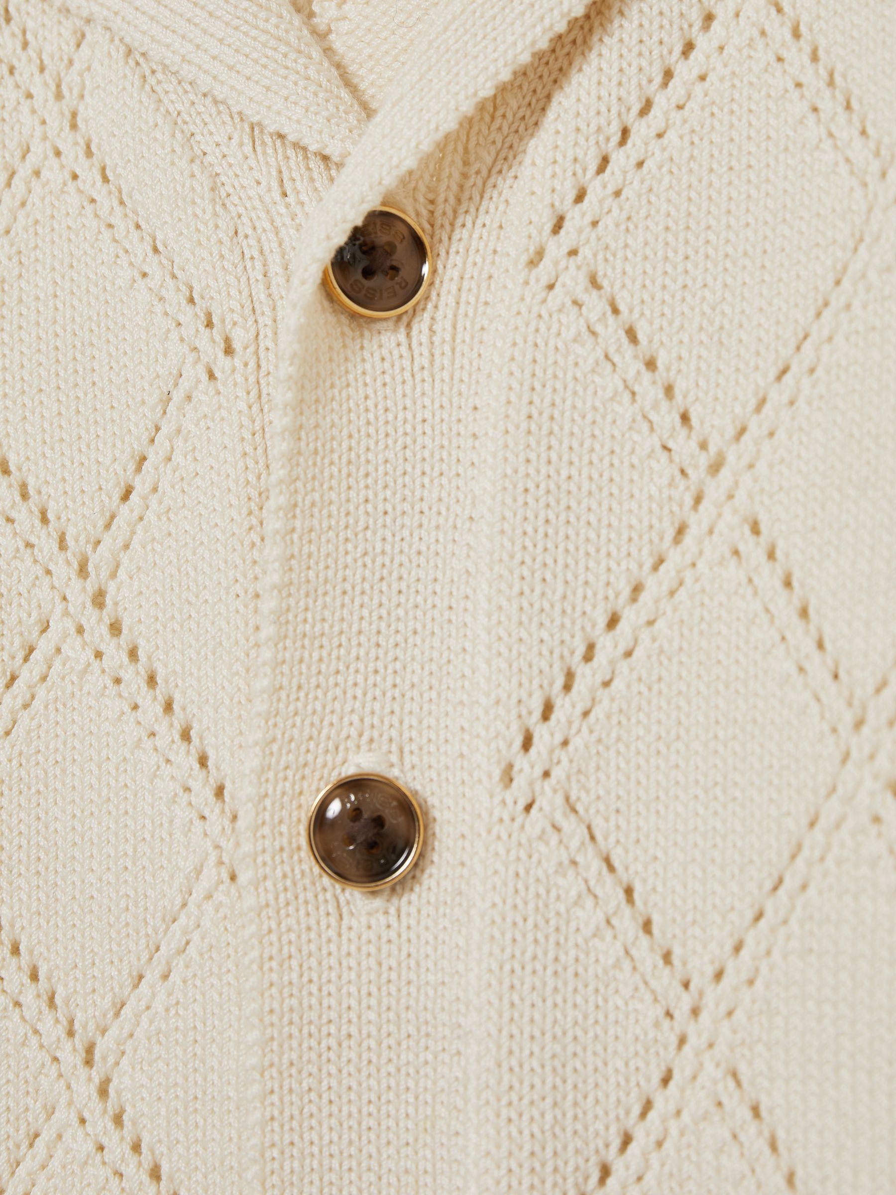 3-9 yrs Cotton Blend Diamond Knit Shirt in Off White