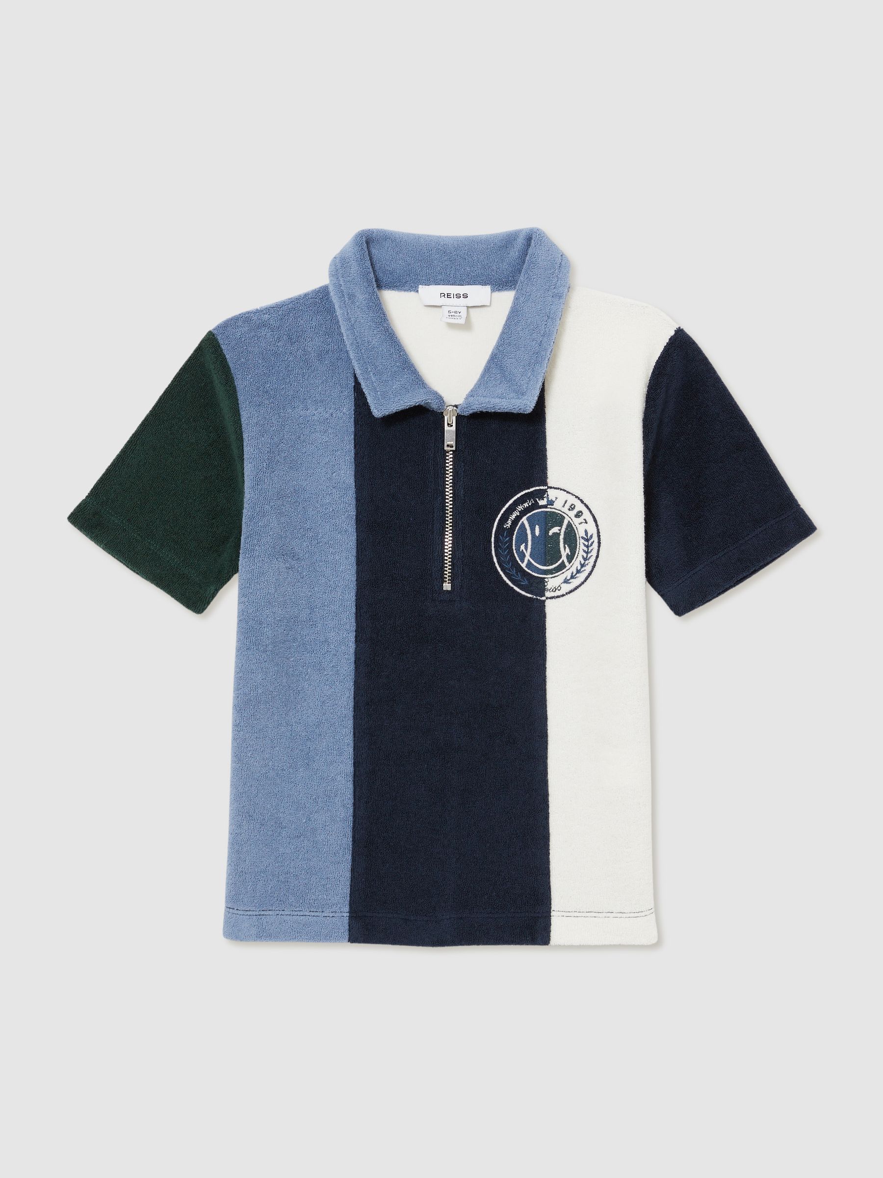 13-14 yrs SmileyWorld | Reiss Towel Polo Shirt in Blue