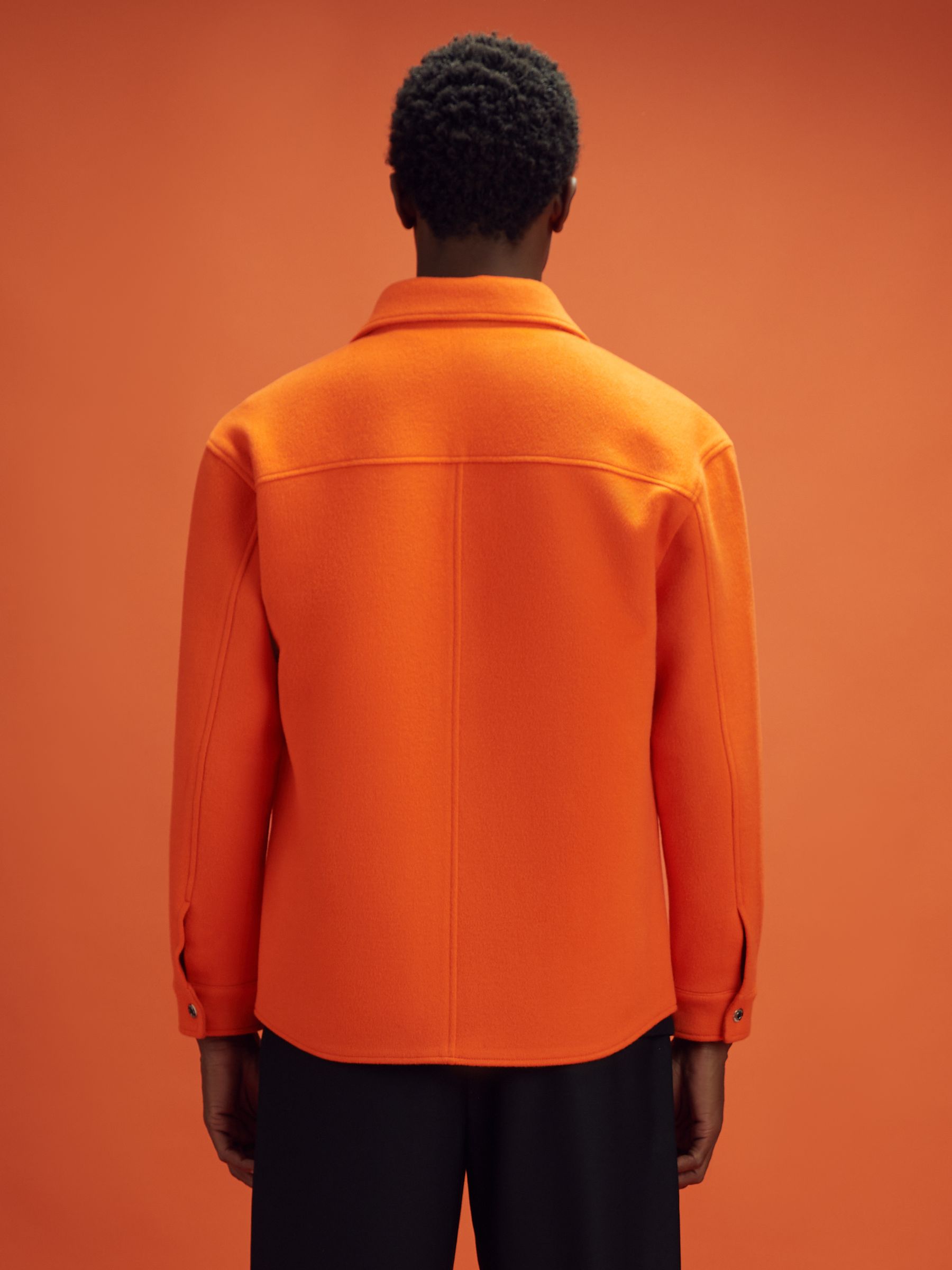 McLaren F1 Wool Blend Twin Pocket Overshirt in Papaya