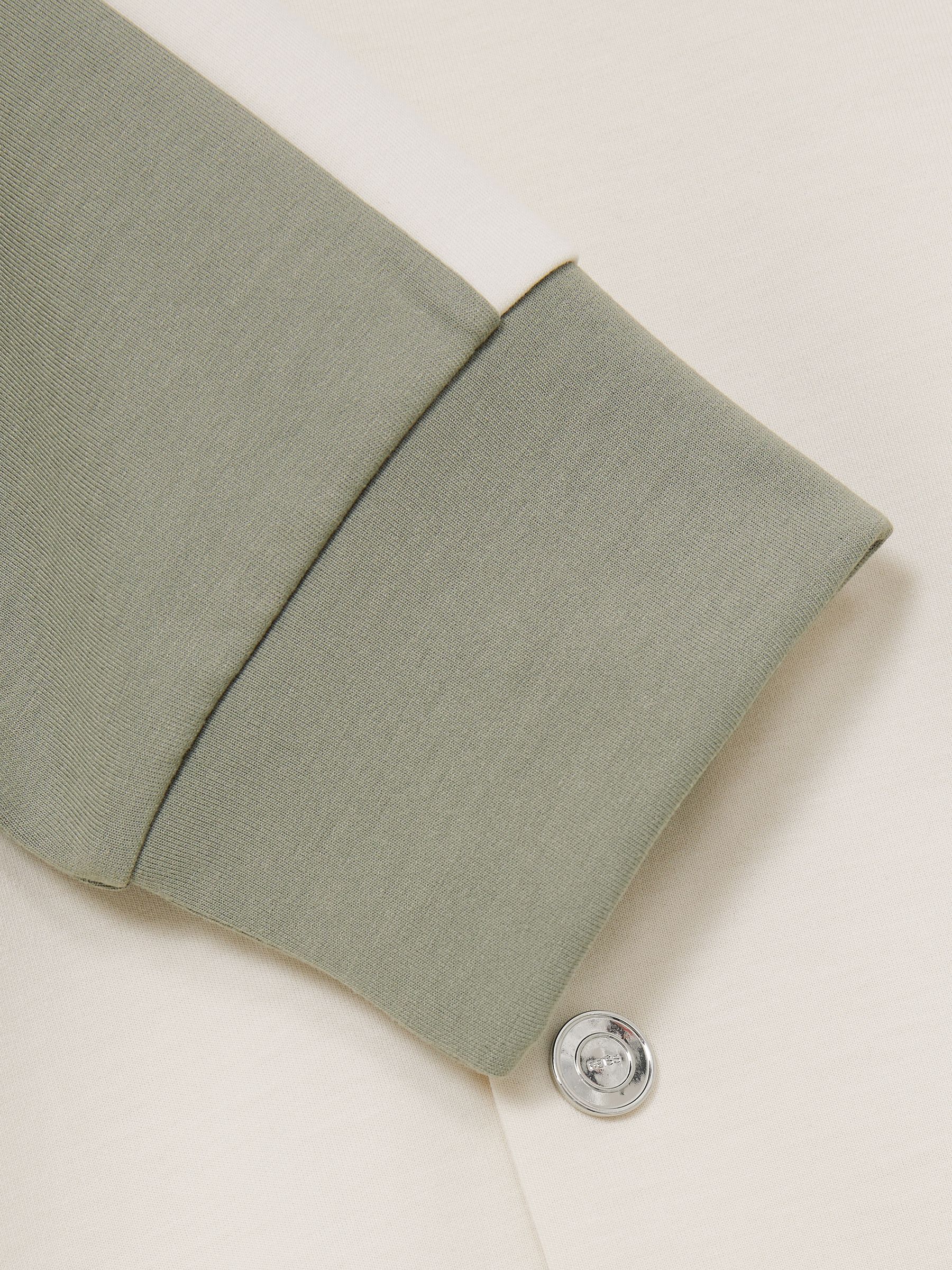 Interlock Colour-Block Bomber Jacket in Off White/Sage