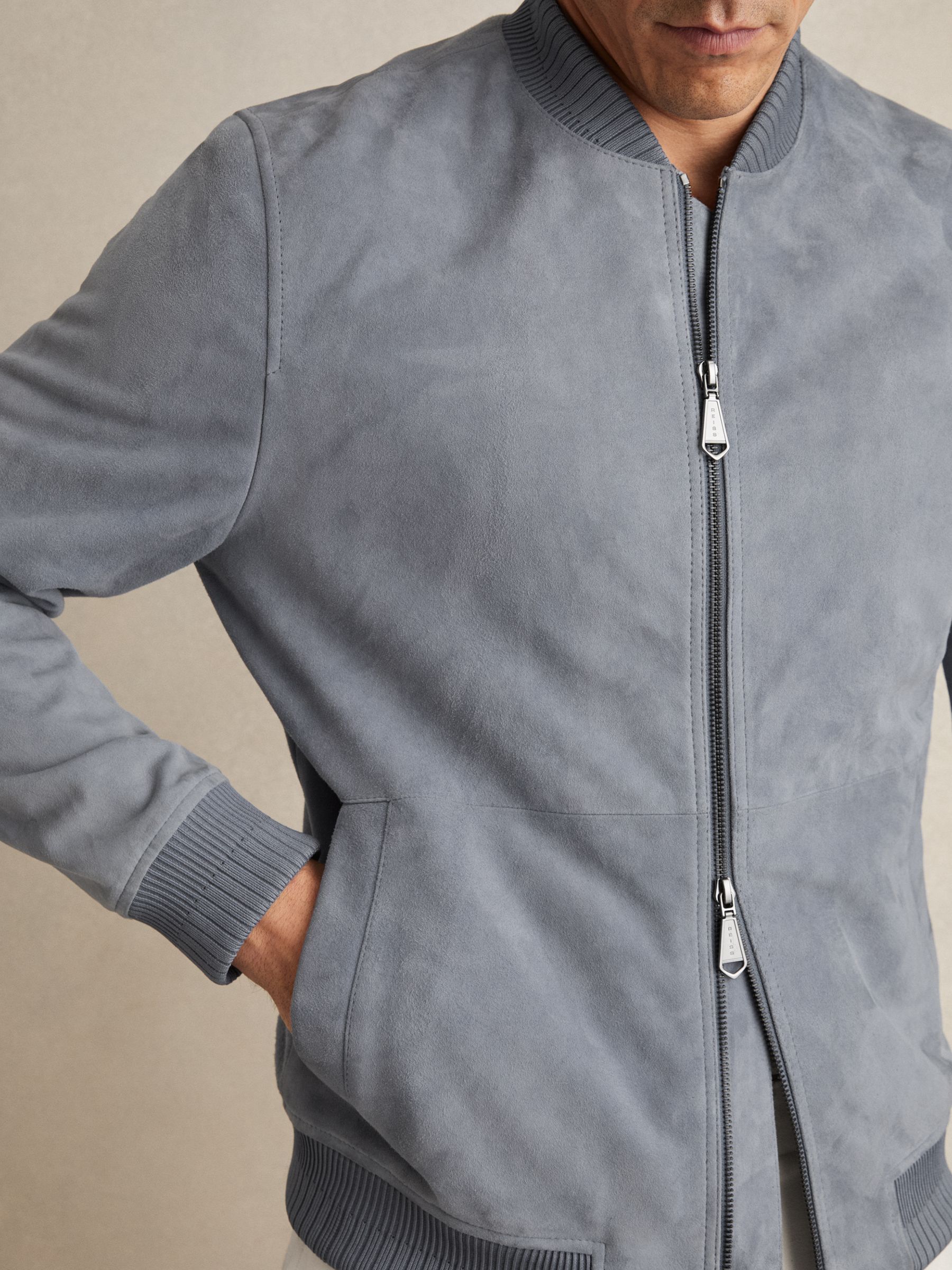 Bomber Jacket in Denim Blue