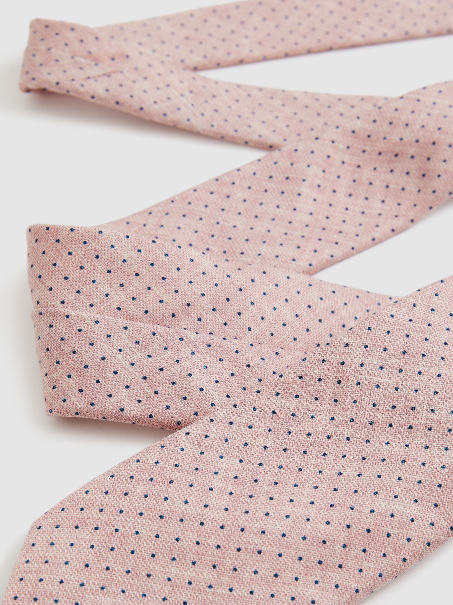 Silk Pin-Dot Tie in Soft Pink