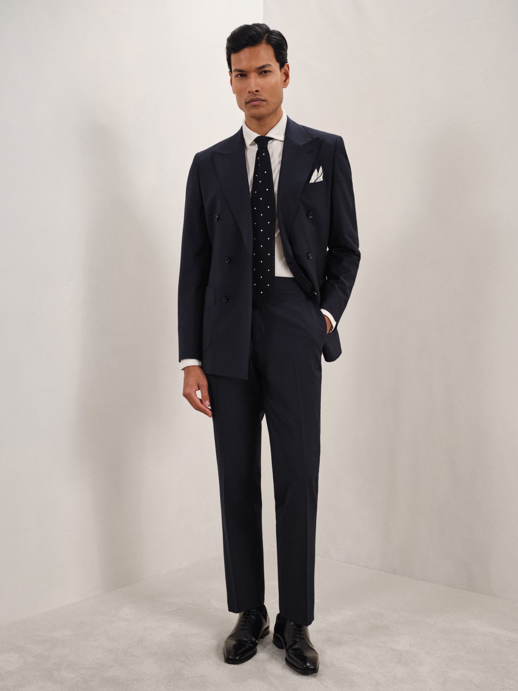 Regular-Fit Wool-Blend Suit Trousers in Blue