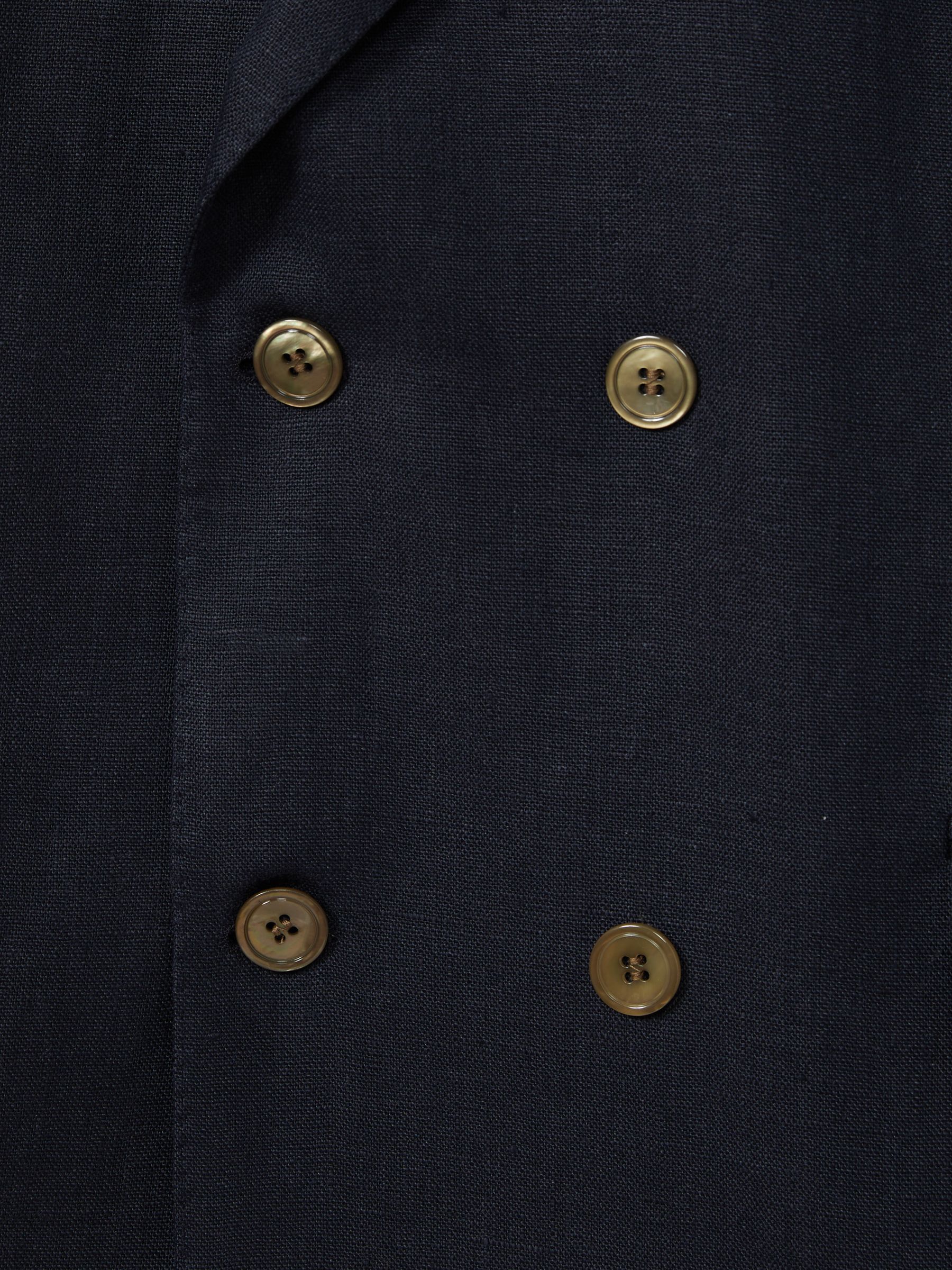 Oscar Jacobson Wool Double Breasted Blazer in Navy