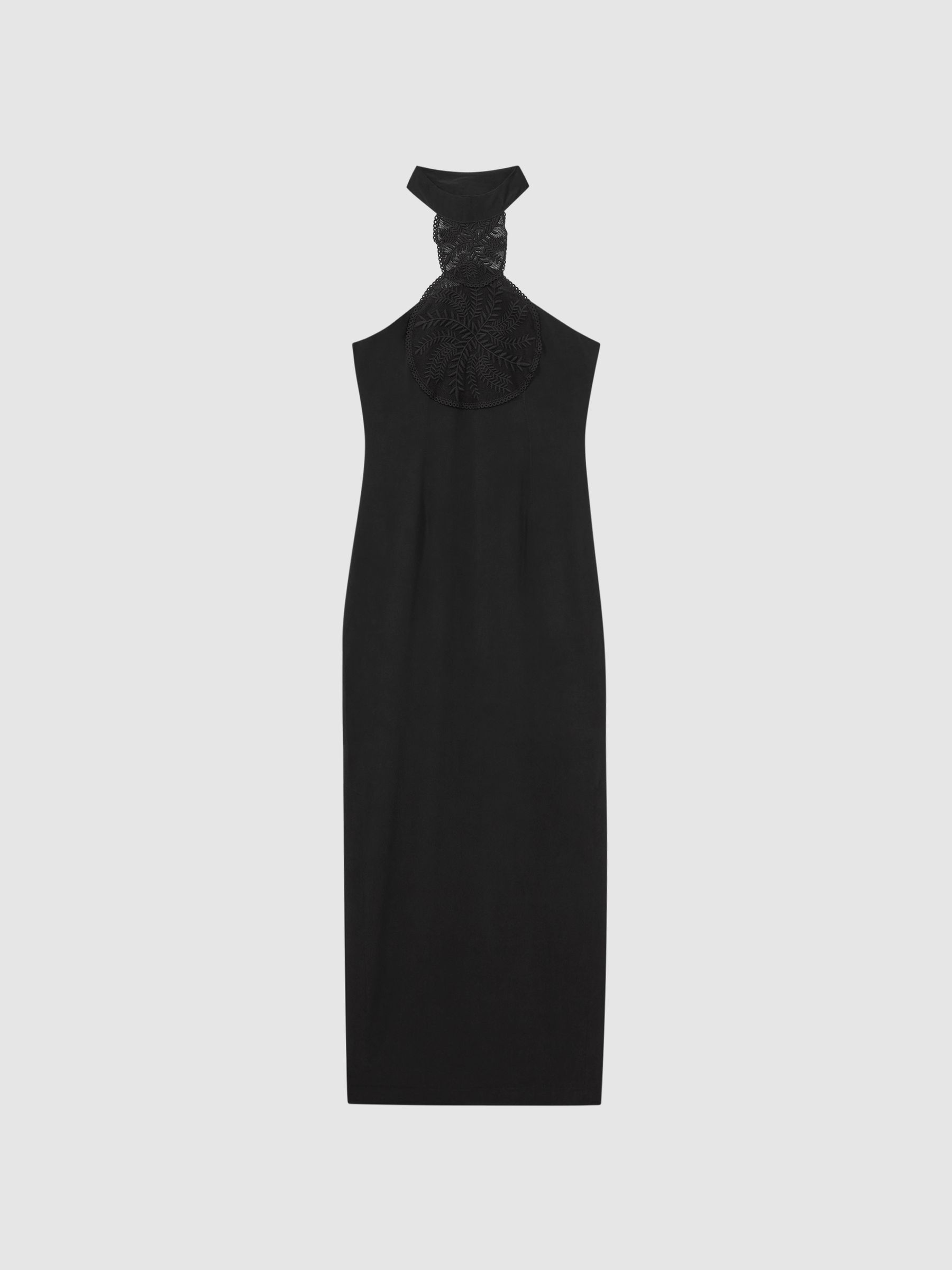 Joslin Silk Halterneck Maxi Dress in Sandwash Black